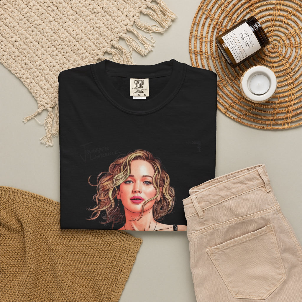 La Vie Est Belle Graphic T-Shirt — Feminine Portrait & Floral Back Print