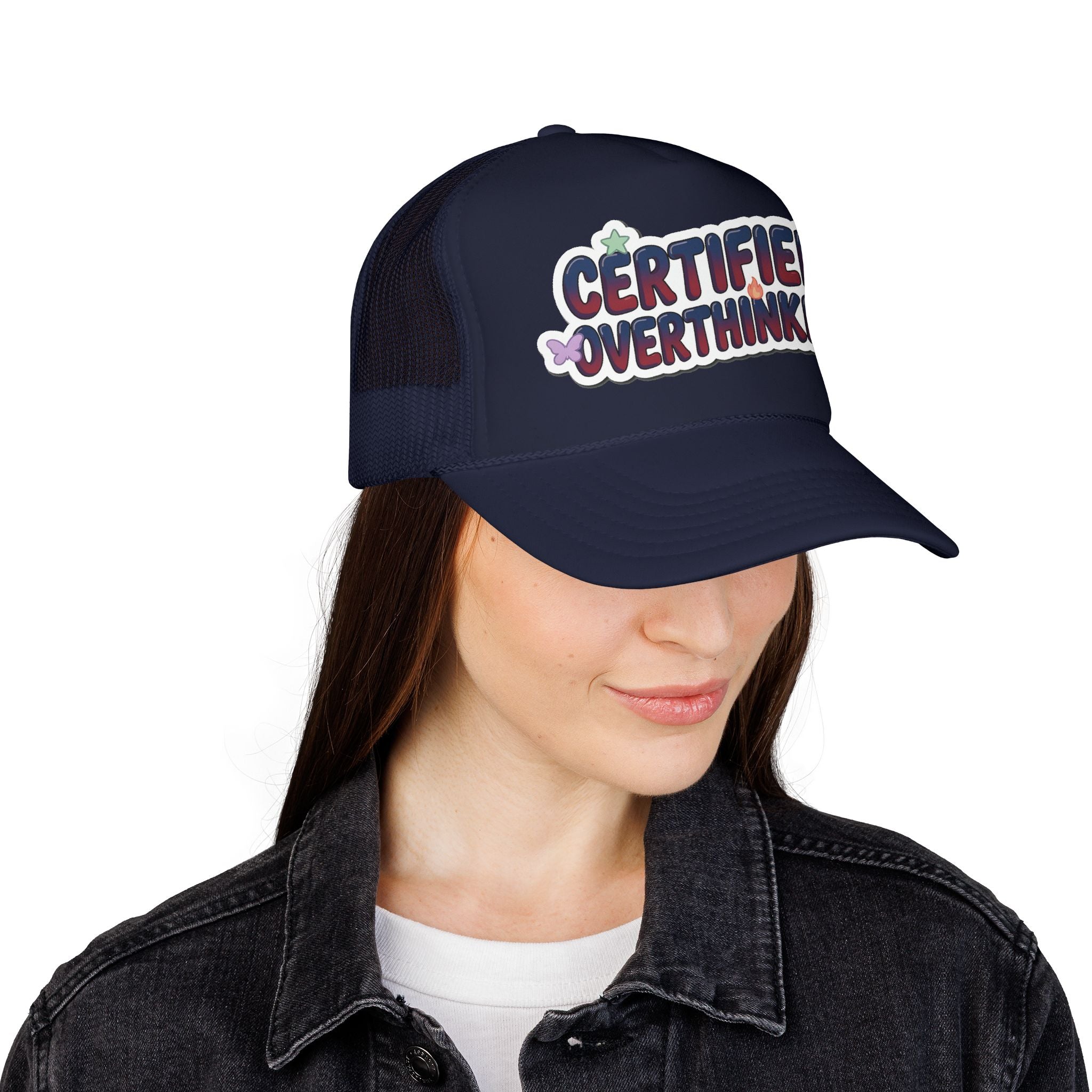 Trucker Hat — "Certified Overthinker" Foam Patch Cap