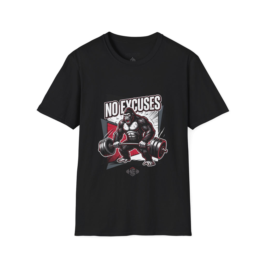 No Excuses T-Shirt — Motivational Gym Gorilla Fitness Tee