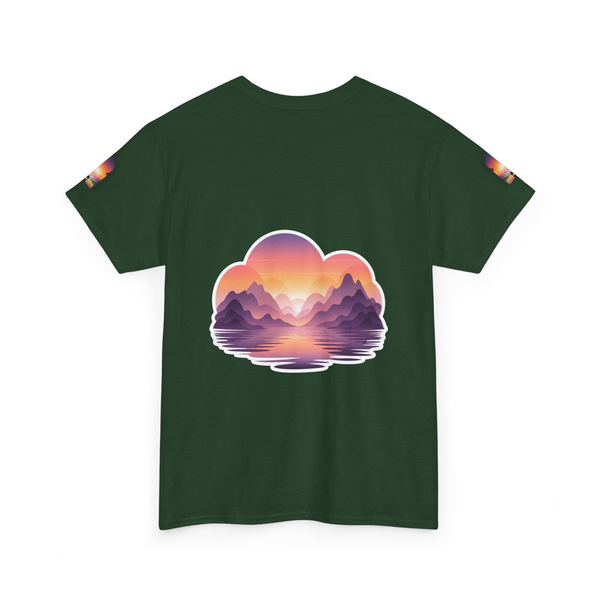 Sunset Mountain Landscape Tee - Retro Nature Graphic T-Shirt
