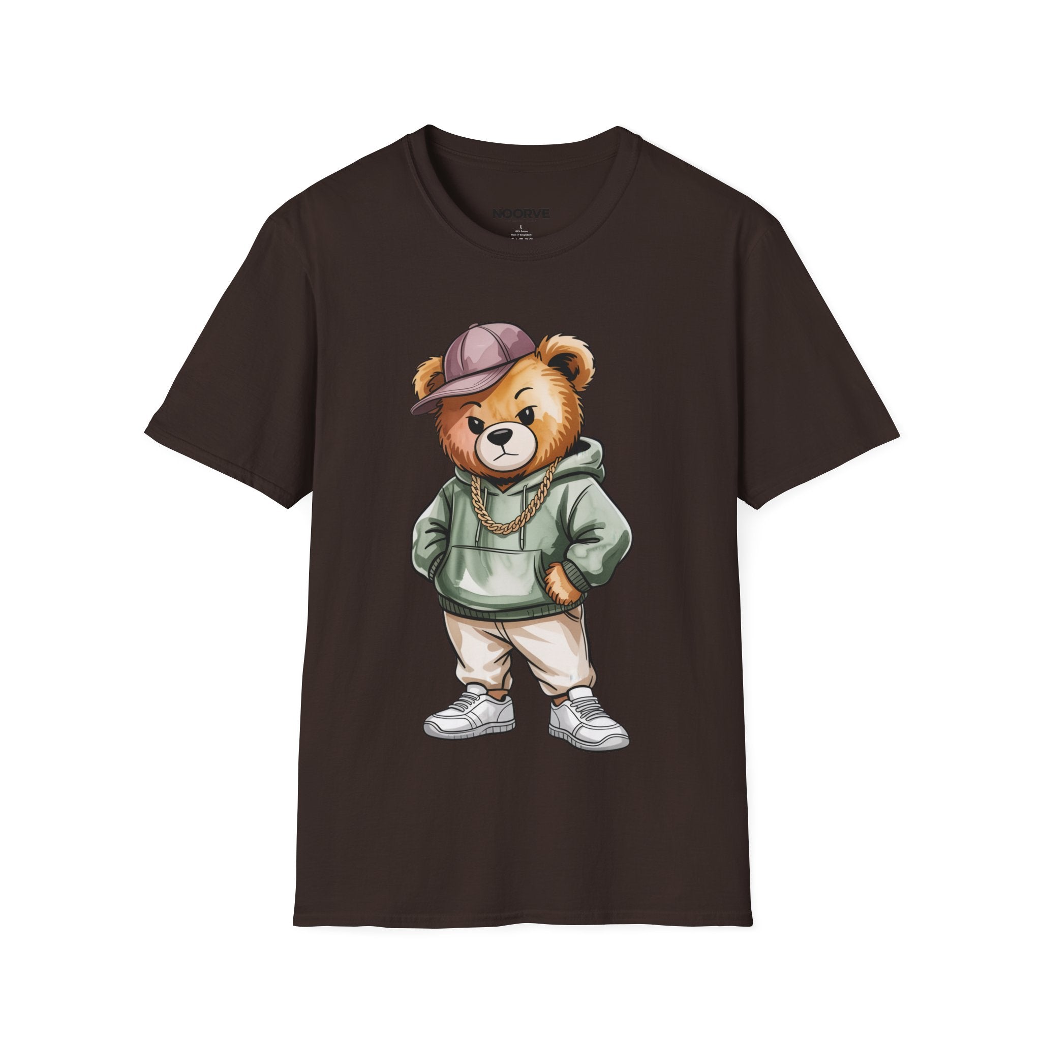Casual Bear Graphic T-Shirt — Cool Teddy in Hoodie & Cap