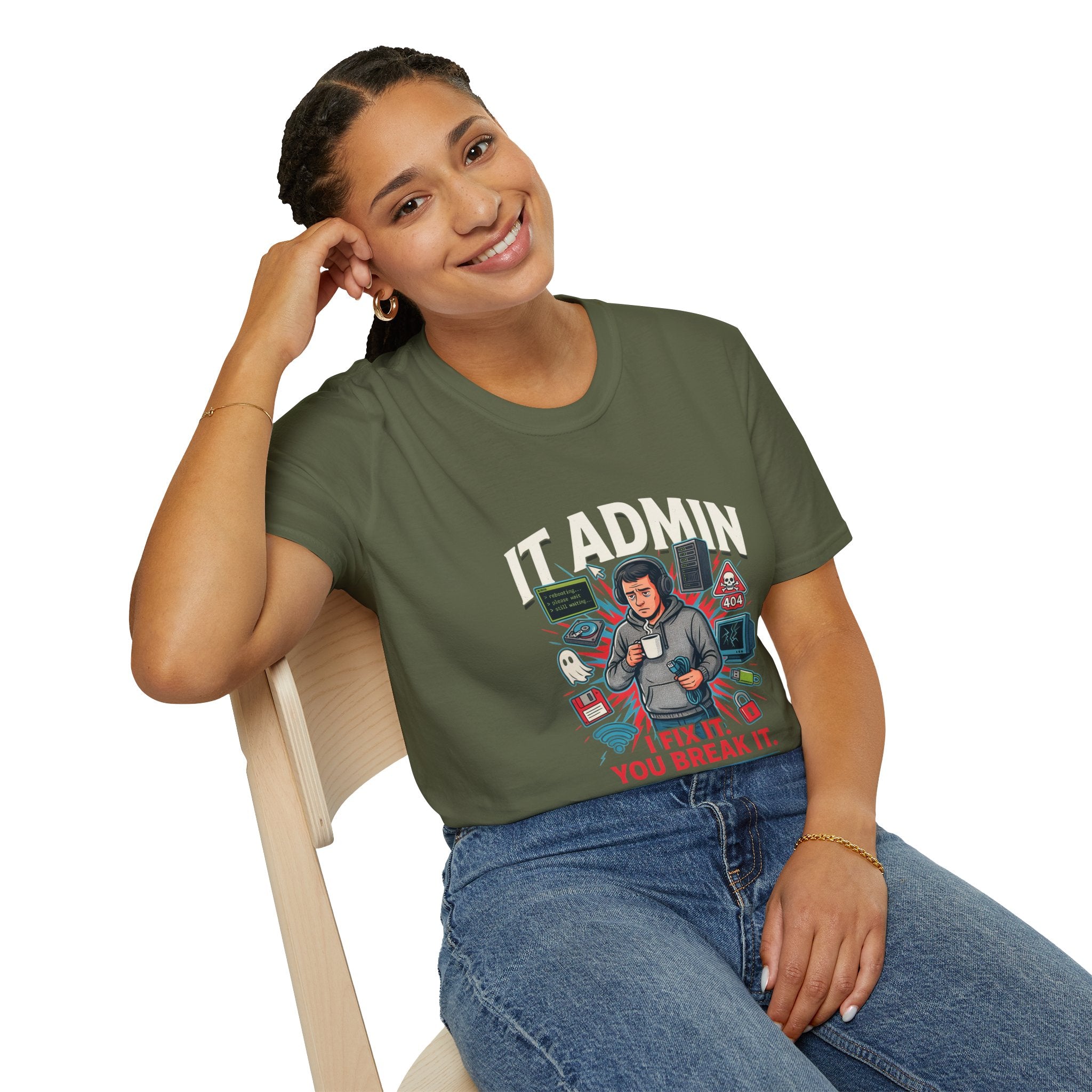 IT Admin T‑Shirt – "I Fix It If You Break It" Graphic Tee for Tech Professionals