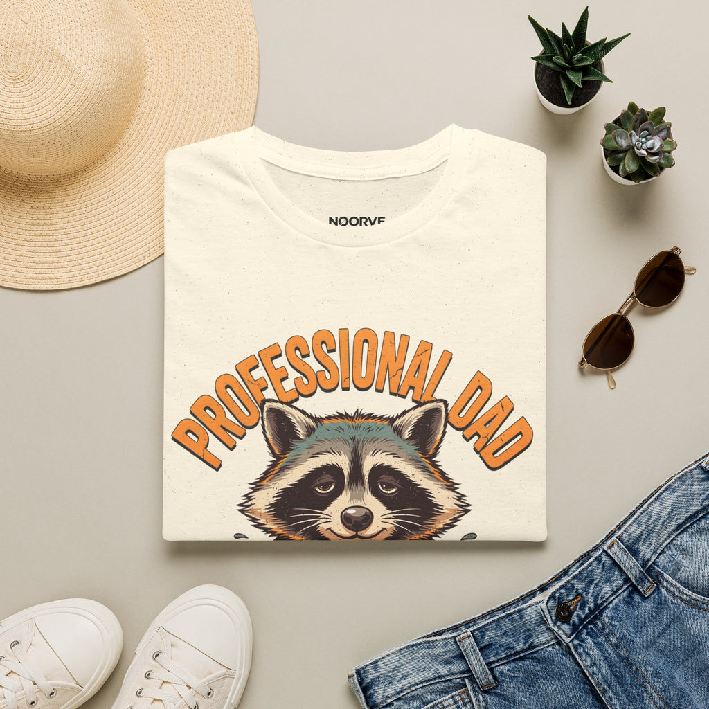 Dad T-Shirt — “Professional Dad, Amateur Sleeper” Raccoon Graphic Tee