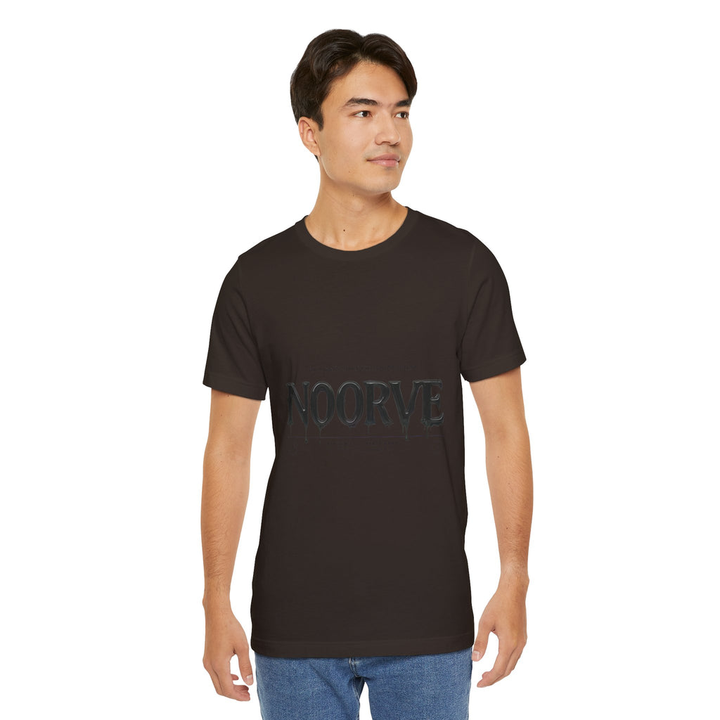 Noorve Drip Logo T-Shirt — Graphic White Tee with Gothic Dripping Text