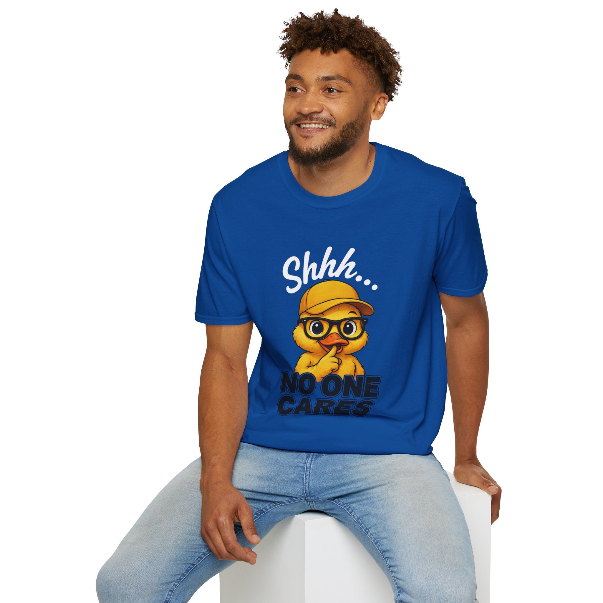 T-Shirt — Shhh... No One Cares Funny Emoji Graphic Tee | Noorve | T-Shirt