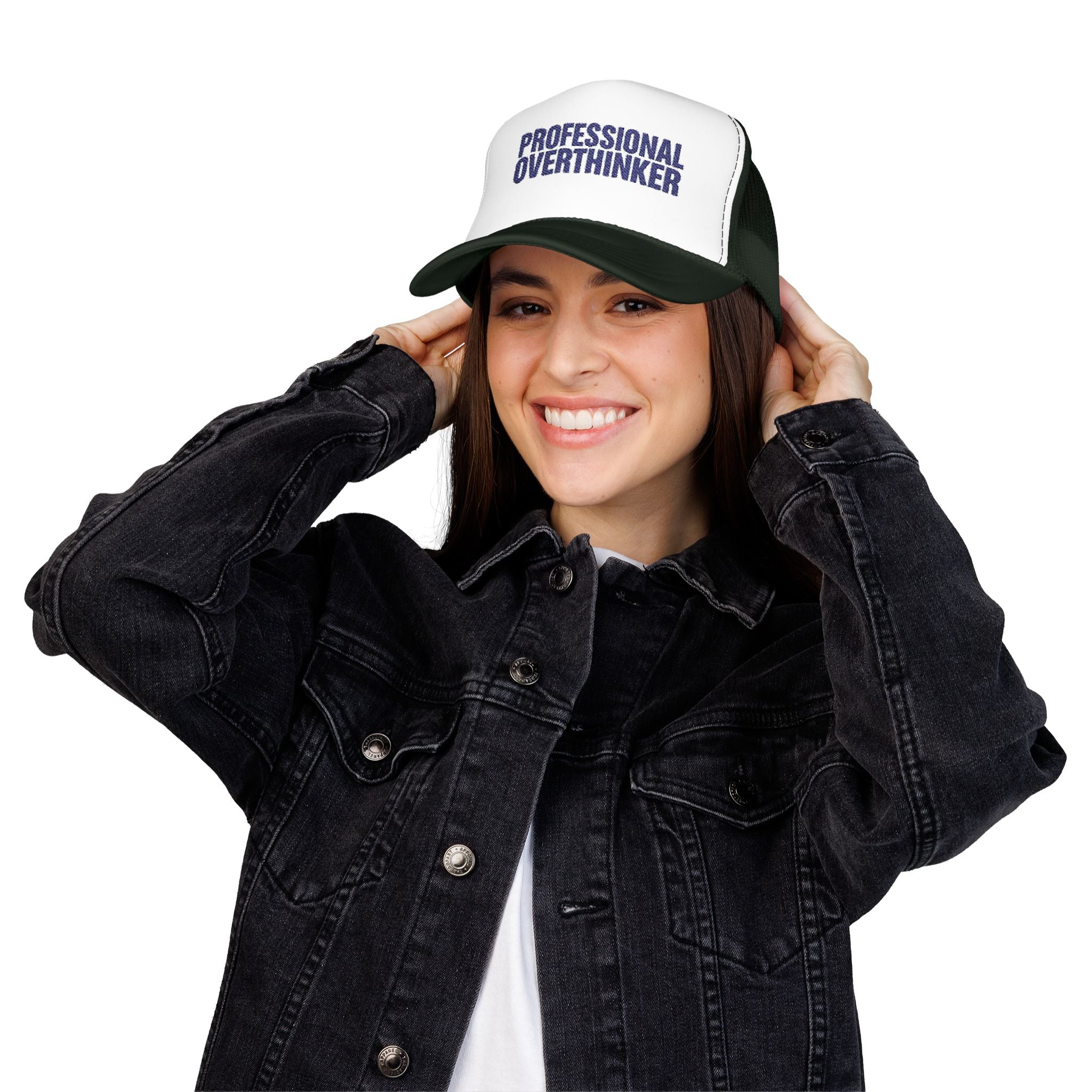 Professional Overthinker Trucker Hat — Funny Foam Mesh Cap