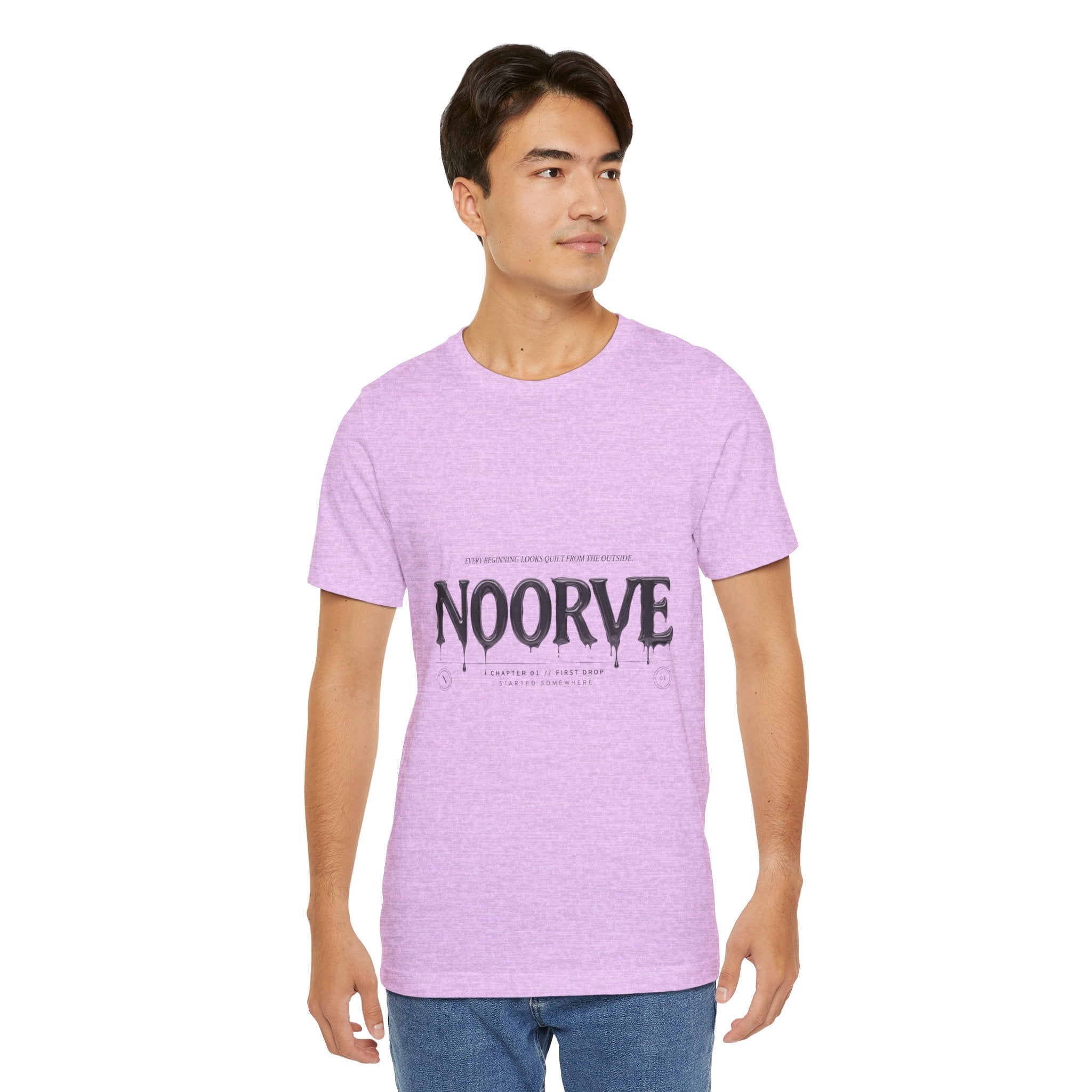 Noorve Drip Logo T-Shirt — Graphic White Tee with Gothic Dripping Text
