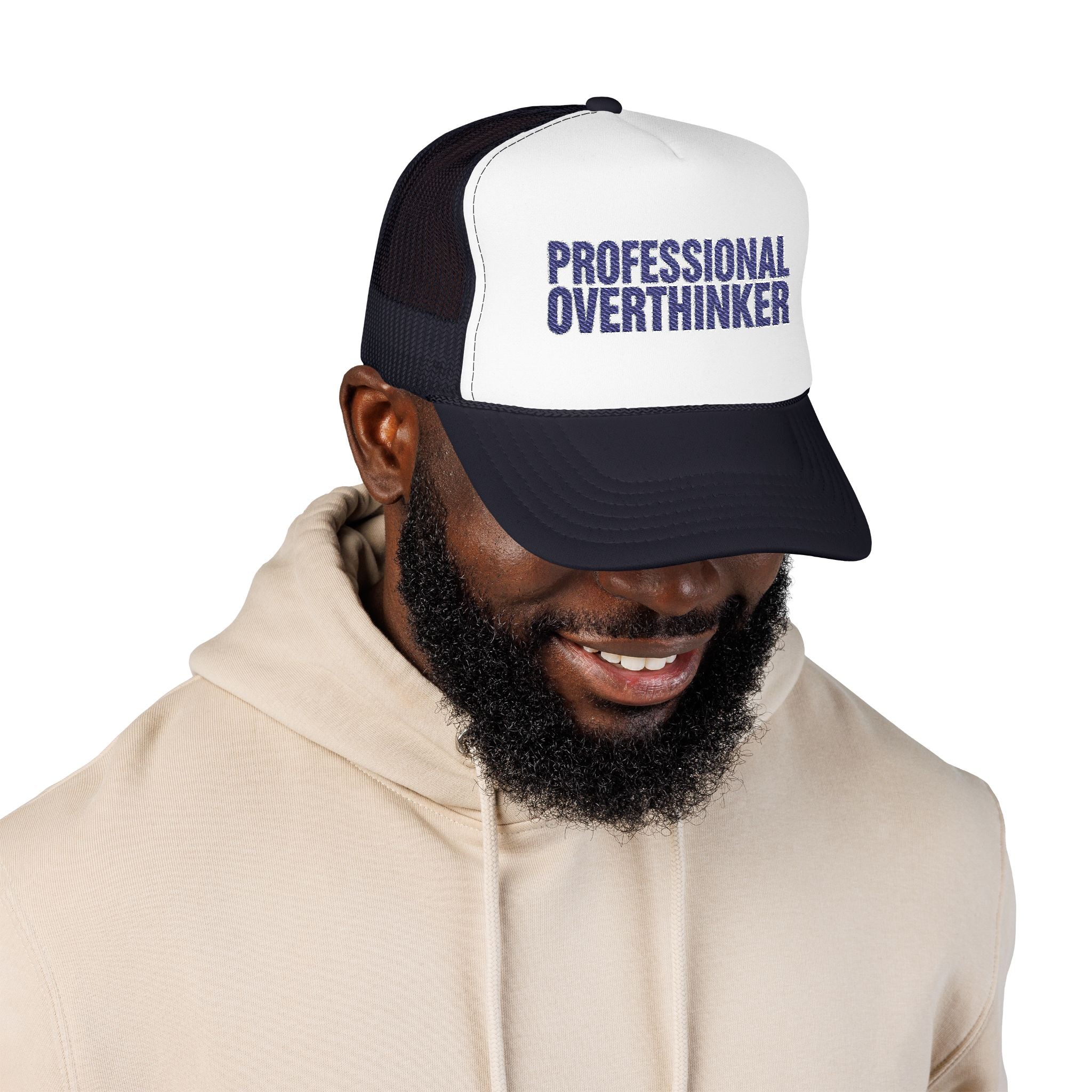 Professional Overthinker Trucker Hat — Funny Foam Mesh Cap
