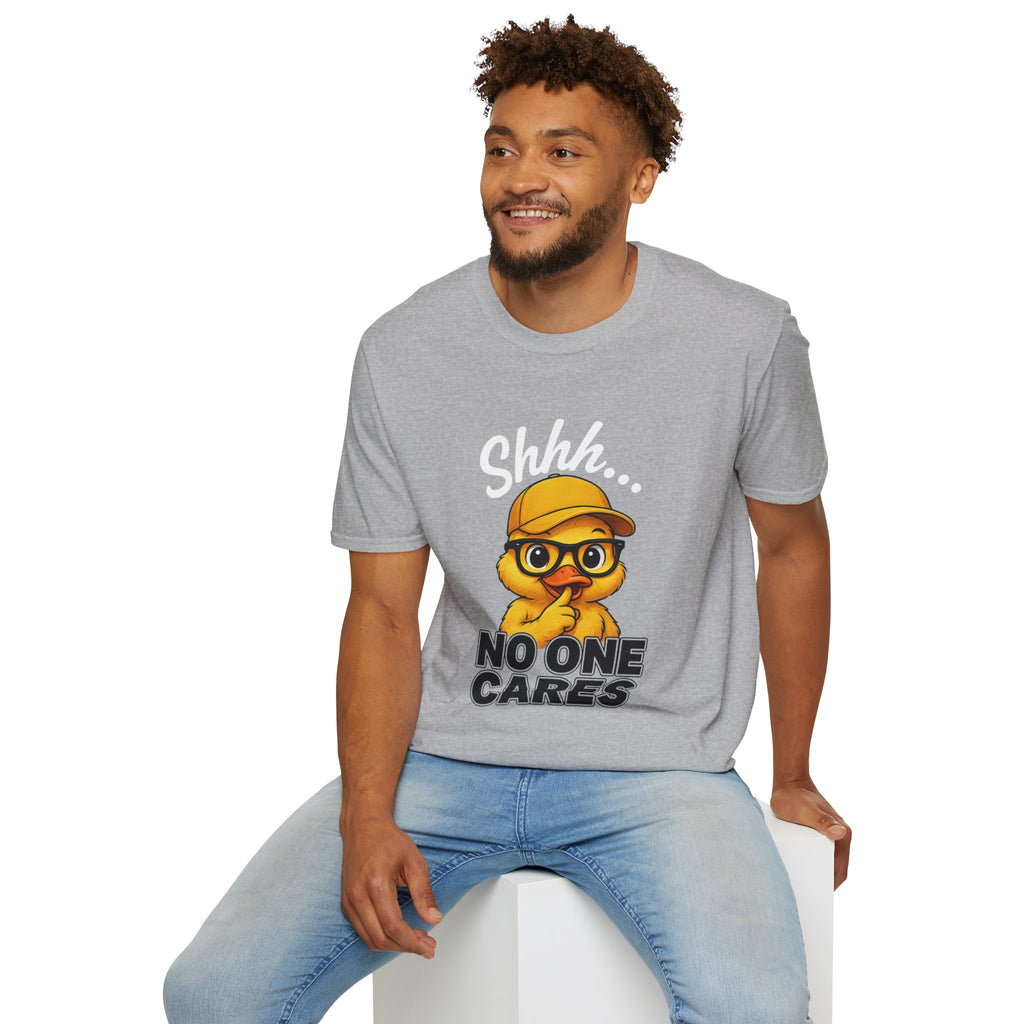 T-Shirt — Shhh... No One Cares Funny Emoji Graphic Tee | Noorve | T-Shirt