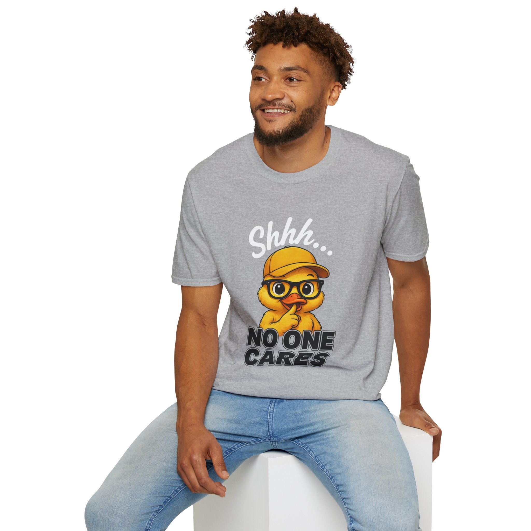 T-Shirt — Shhh... No One Cares Funny Emoji Graphic Tee | Noorve | T-Shirt