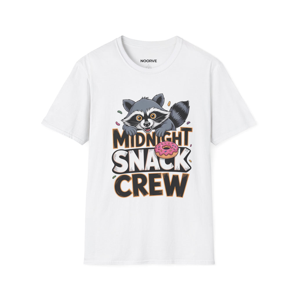 Midnight Snack Crew T-Shirt — Cute Raccoon Donut Tee