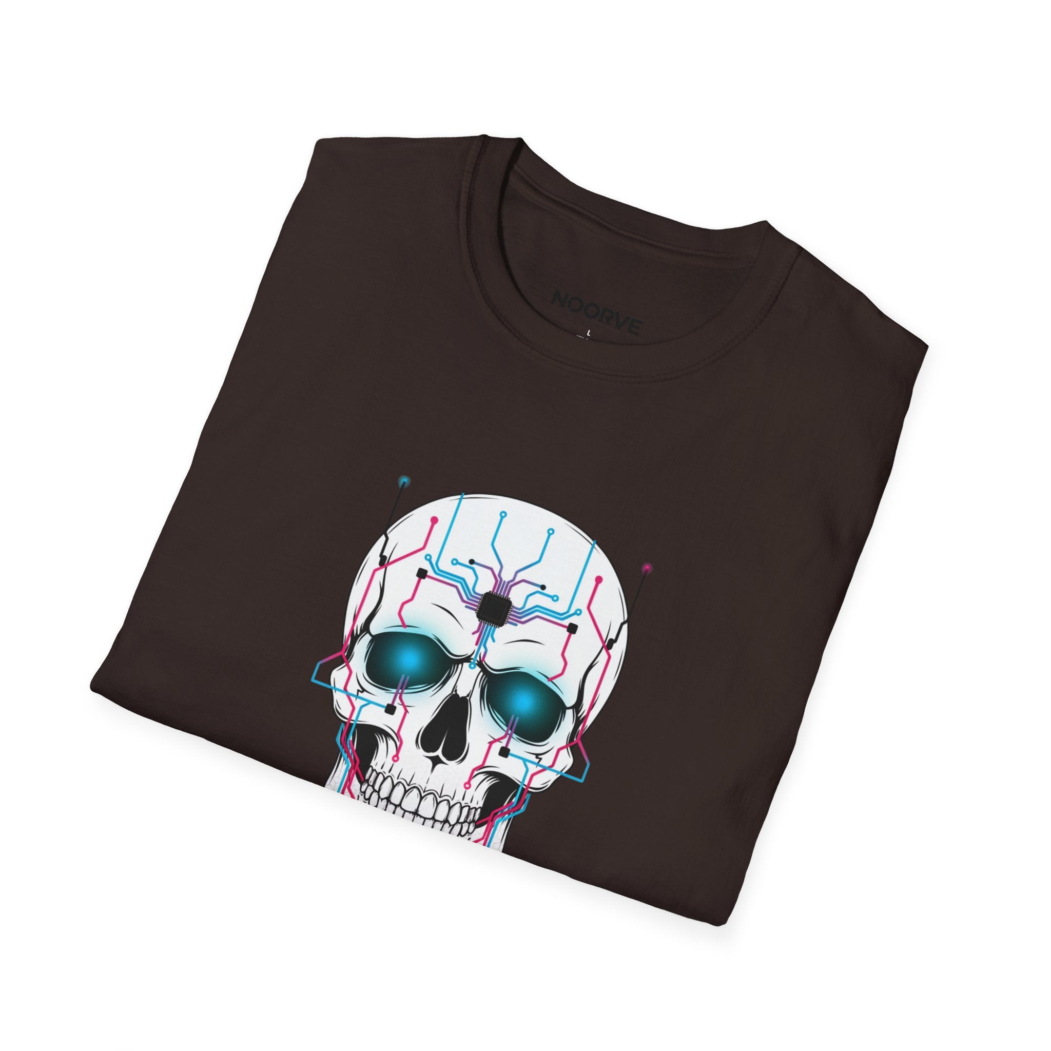 Cyber Skull T‑Shirt — 'Human Powered' Retro Futuristic Graphic Tee