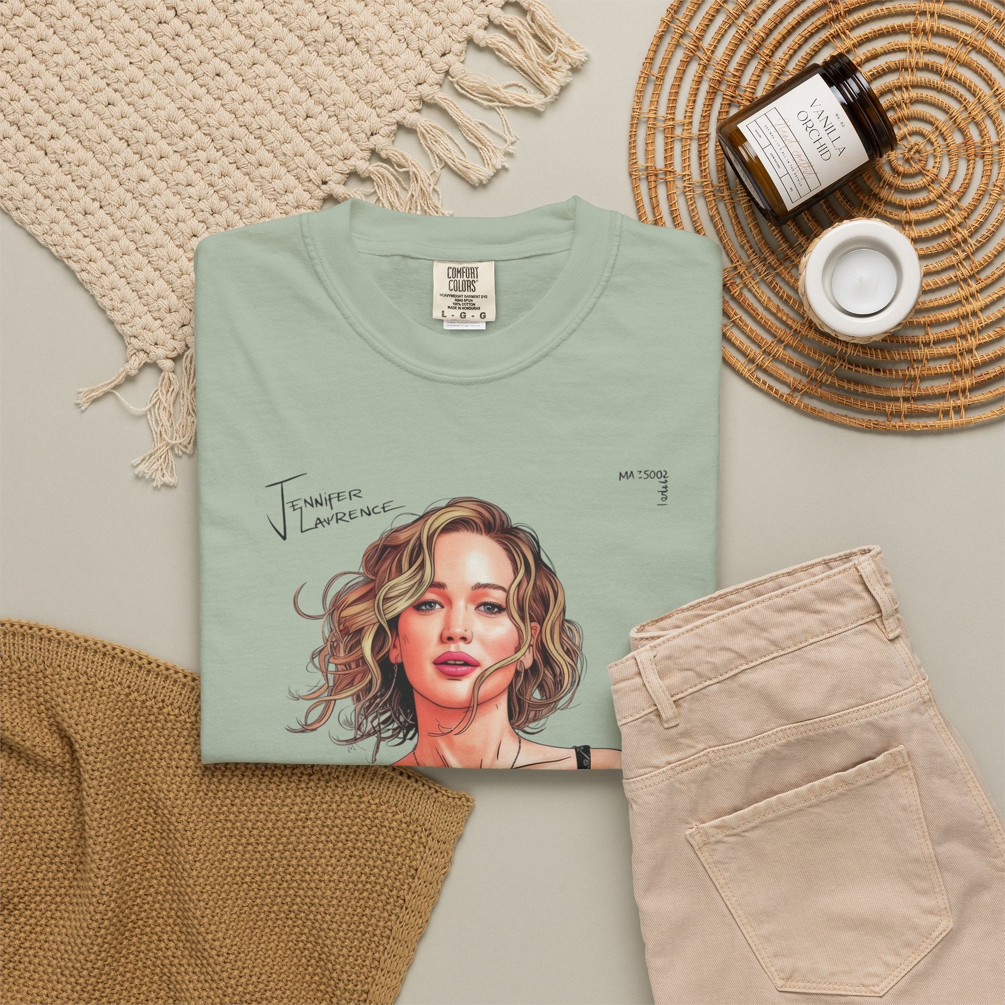 La Vie Est Belle Graphic T-Shirt — Feminine Portrait & Floral Back Print
