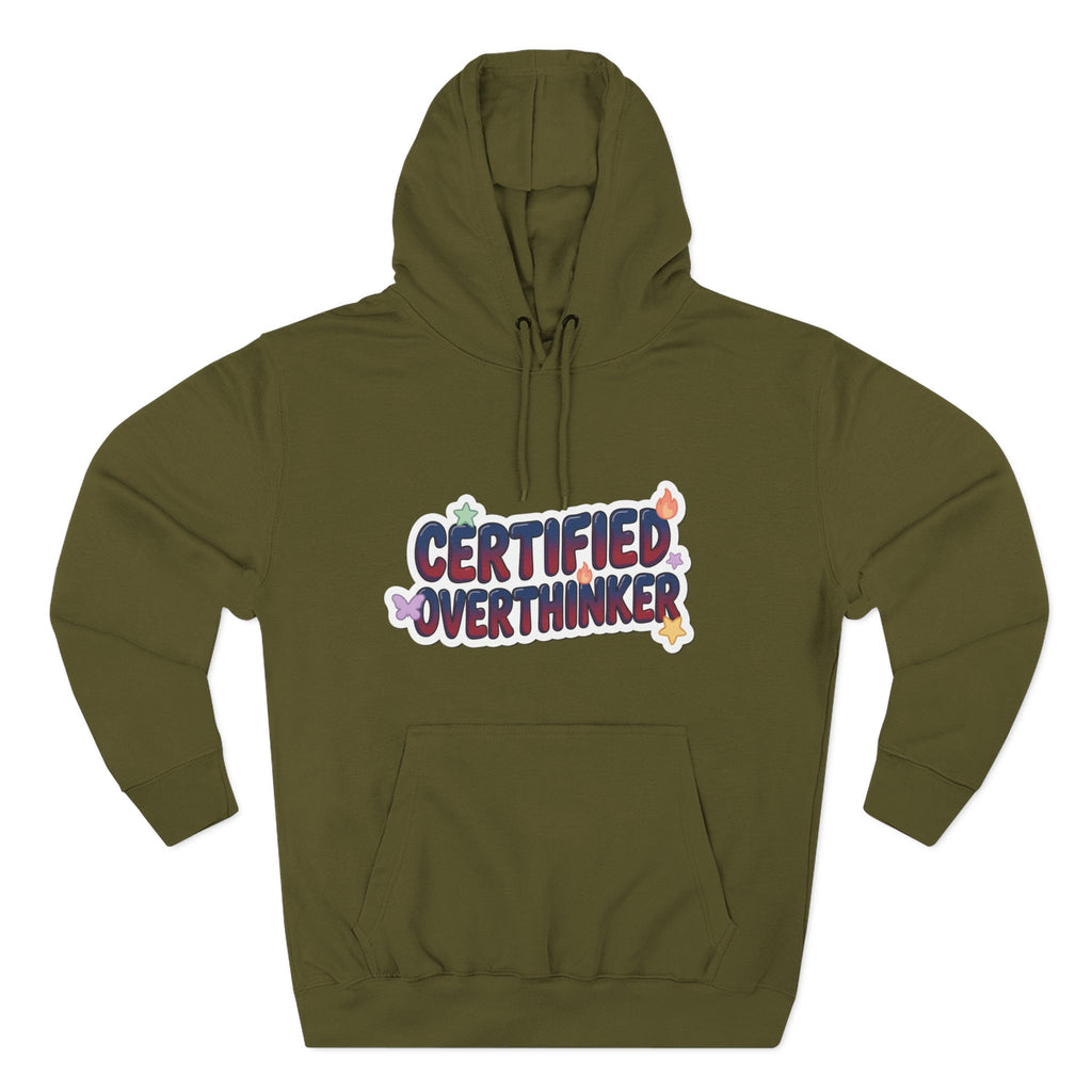 Hoodie — 'Certified Overthinker' & 'Anti Surfing Sun Club' Graphic Pullover