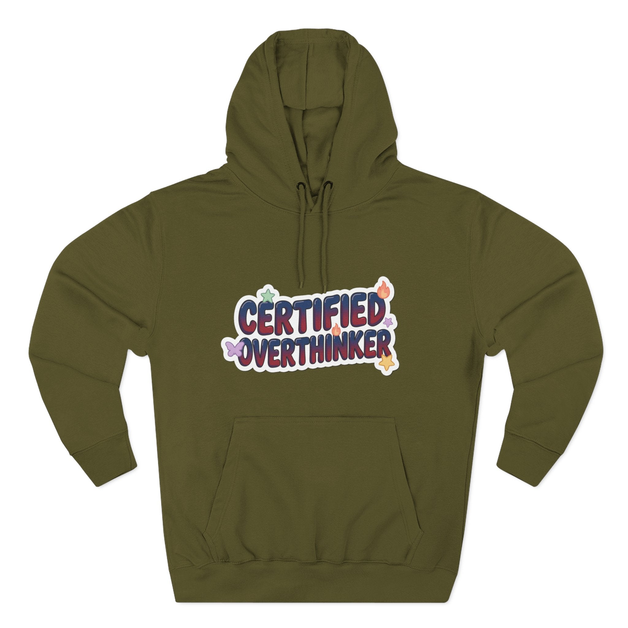 Hoodie — 'Certified Overthinker' & 'Anti Surfing Sun Club' Graphic Pullover