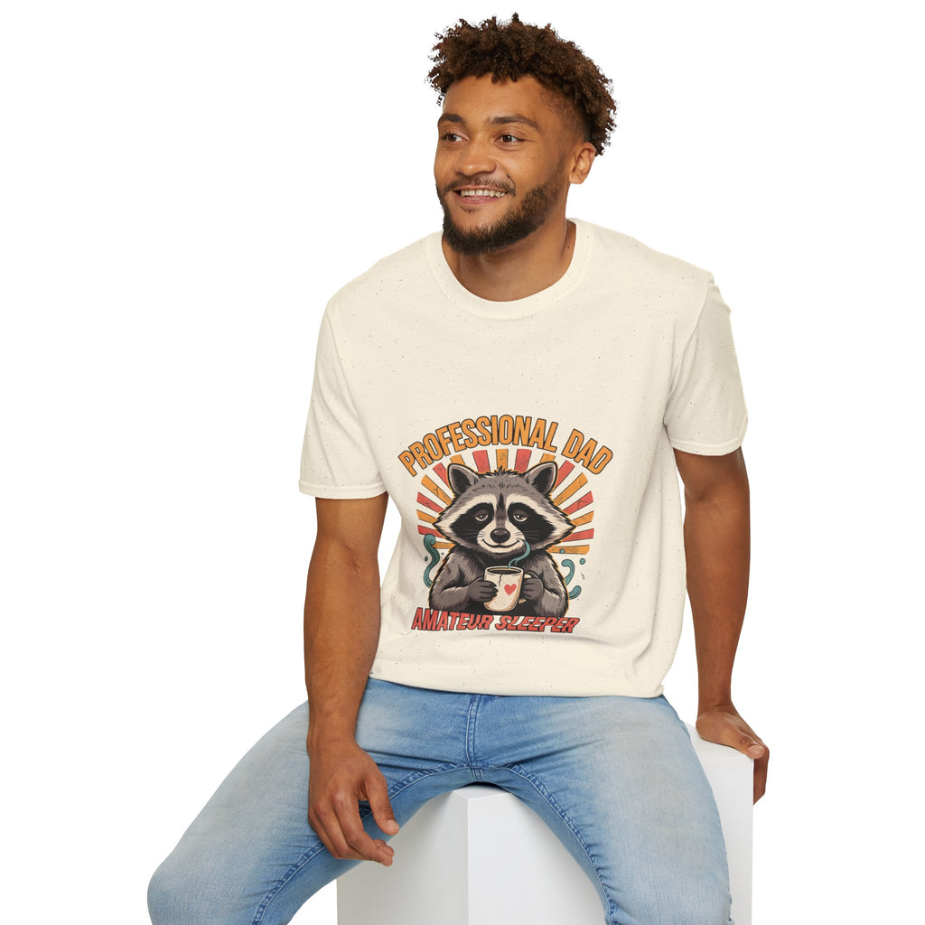 Dad T-Shirt – “Professional Dad, Amateur Sleeper” Cute Raccoon Father’s Day Tee