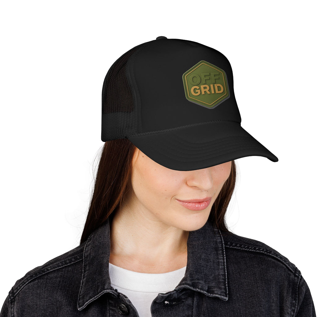 Off Grid Trucker Hat — Outdoor Adventure Foam Mesh Cap