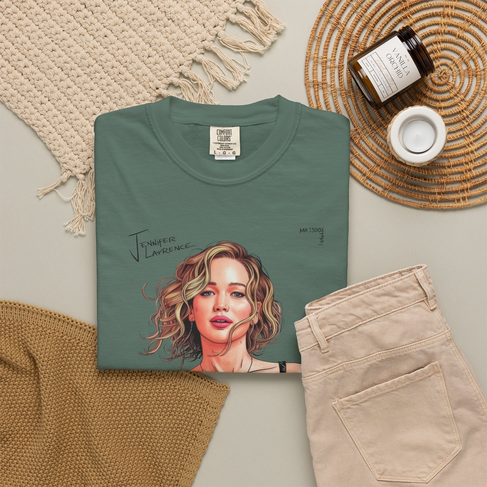 La Vie Est Belle Graphic T-Shirt — Feminine Portrait & Floral Back Print