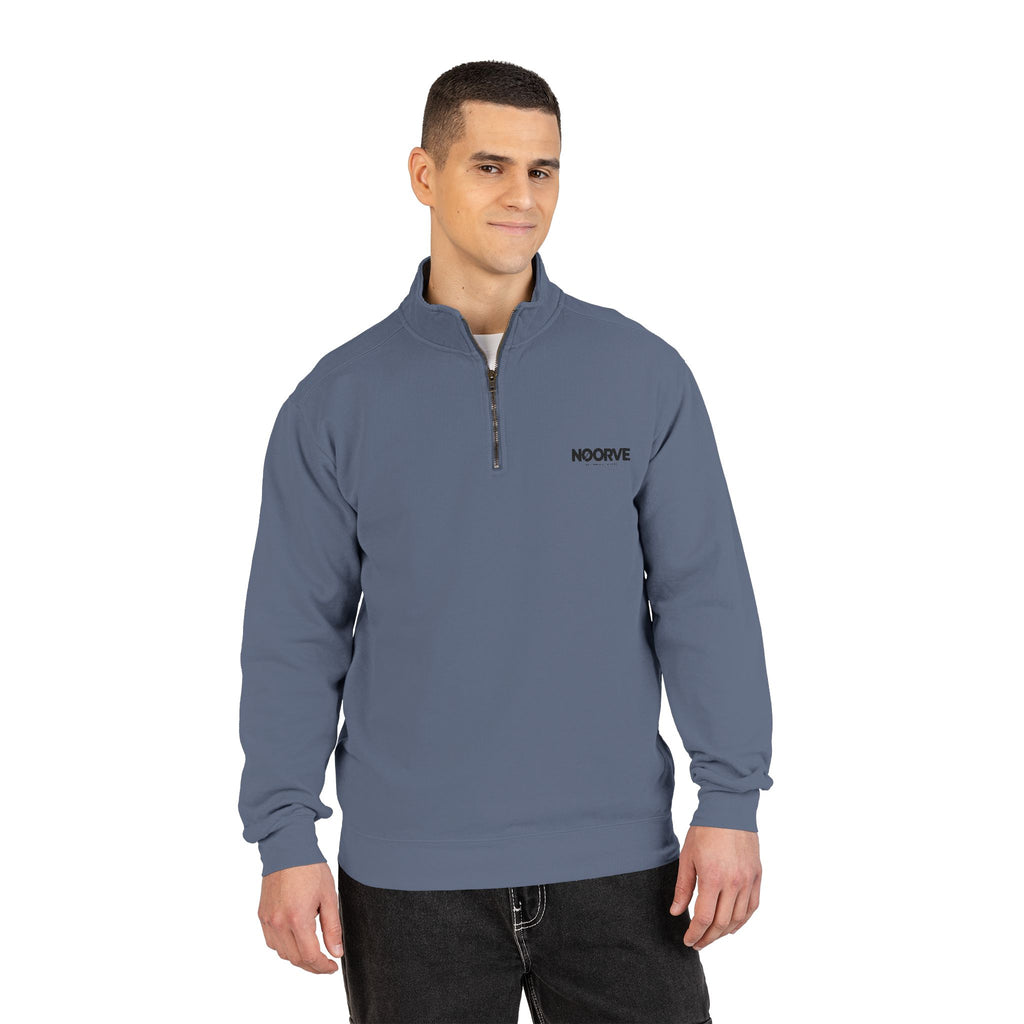 Quarter-Zip Sweatshirt — "Midnight Snack Crew" Raccoon Graphic