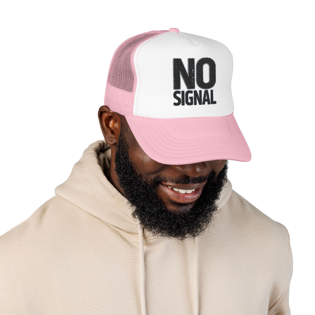 Trucker Hat — "NO SIGNAL" Distressed Foam Mesh Cap