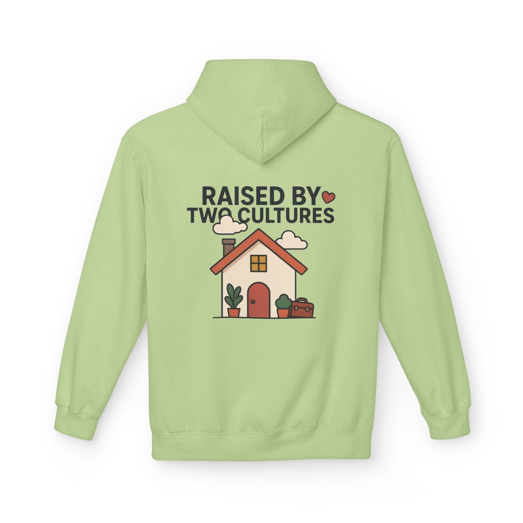 Raised by Two Cultures Hoodie — Multicultural Home Graphic Pullover