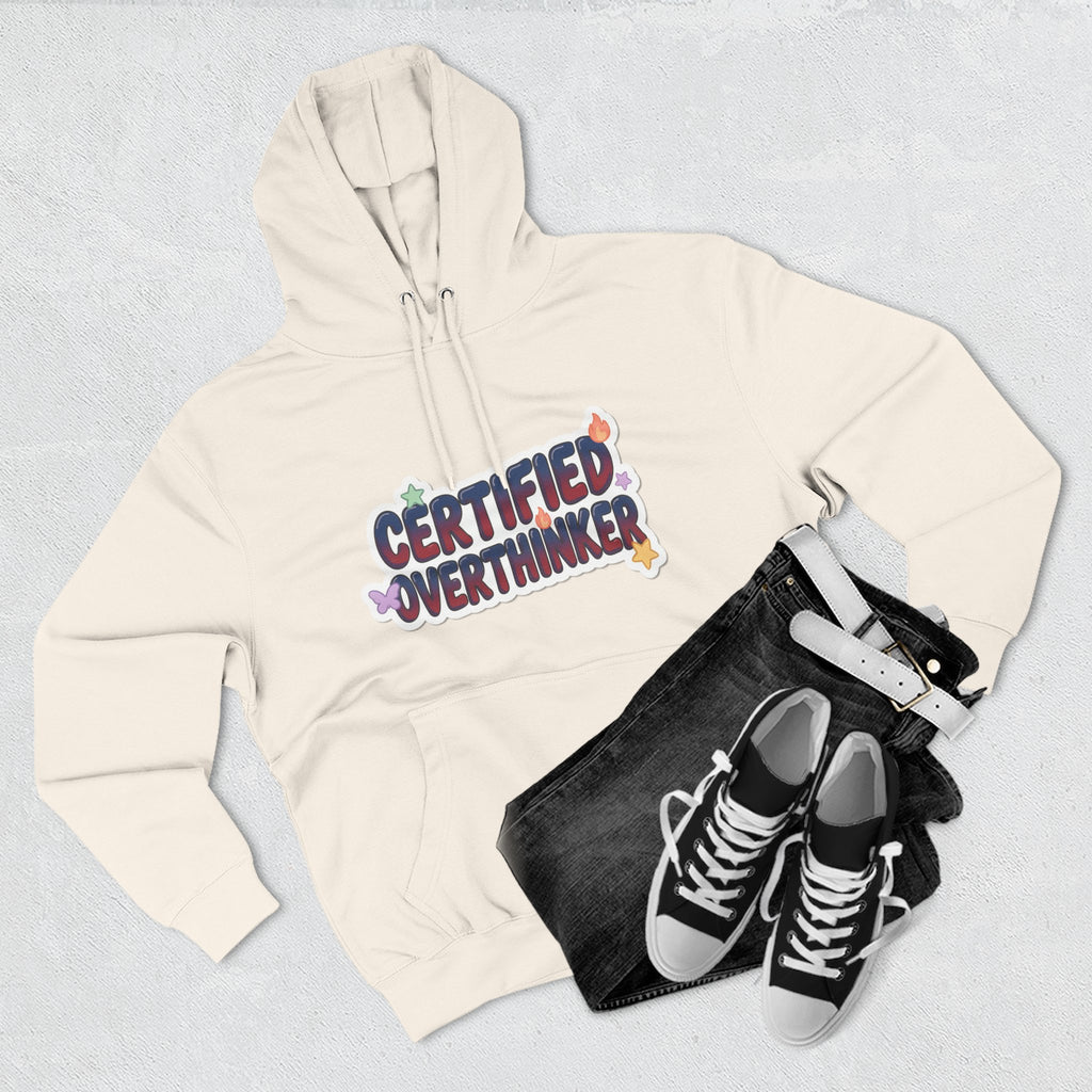 Hoodie — 'Certified Overthinker' & 'Anti Surfing Sun Club' Graphic Pullover