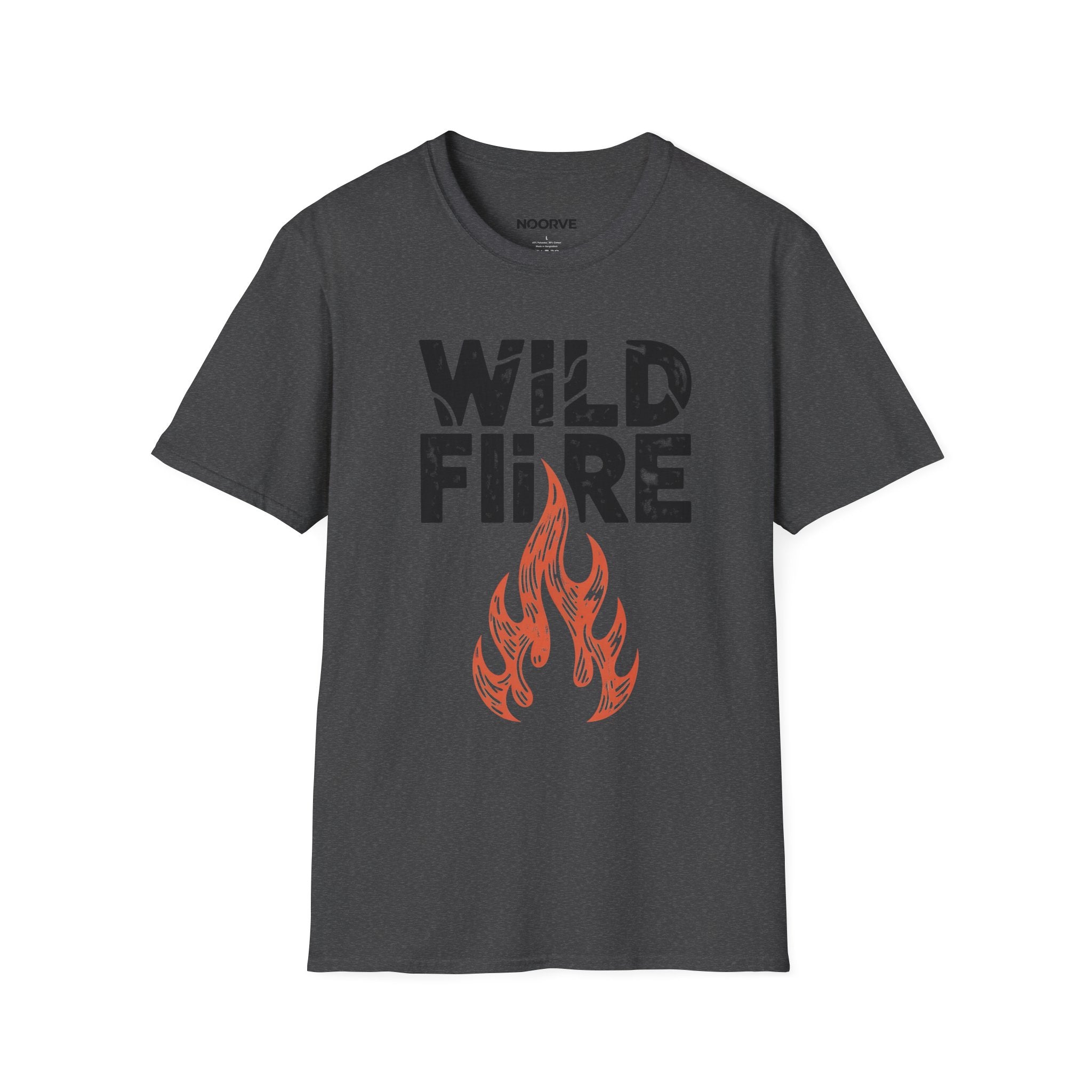 Wild Fire Graphic T‑Shirt — Bold Flame Typography Tee