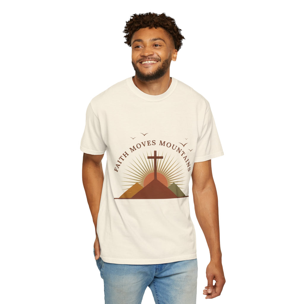 Faith Moves Mountains T-Shirt — Christian Cross Mountain Graphic Tee | Noorve | T-Shirt