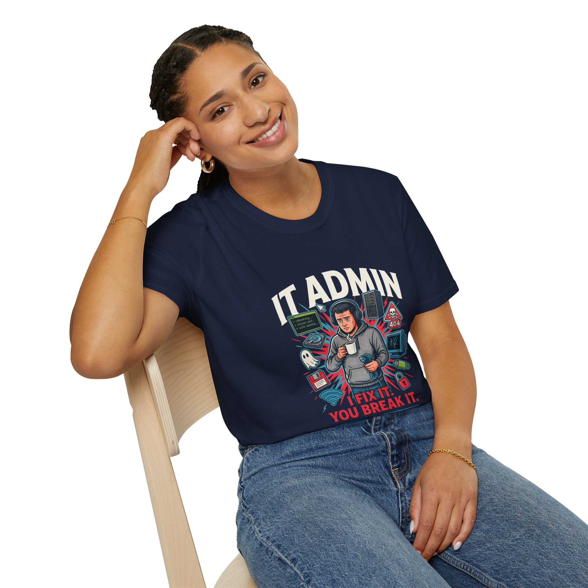IT Admin T‑Shirt – "I Fix It If You Break It" Graphic Tee for Tech Professionals