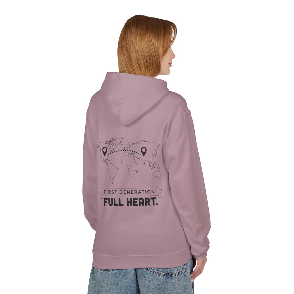 NoCrve 'First Generation, Full Heart' Hoodie — Inspirational Travel Map Pullover