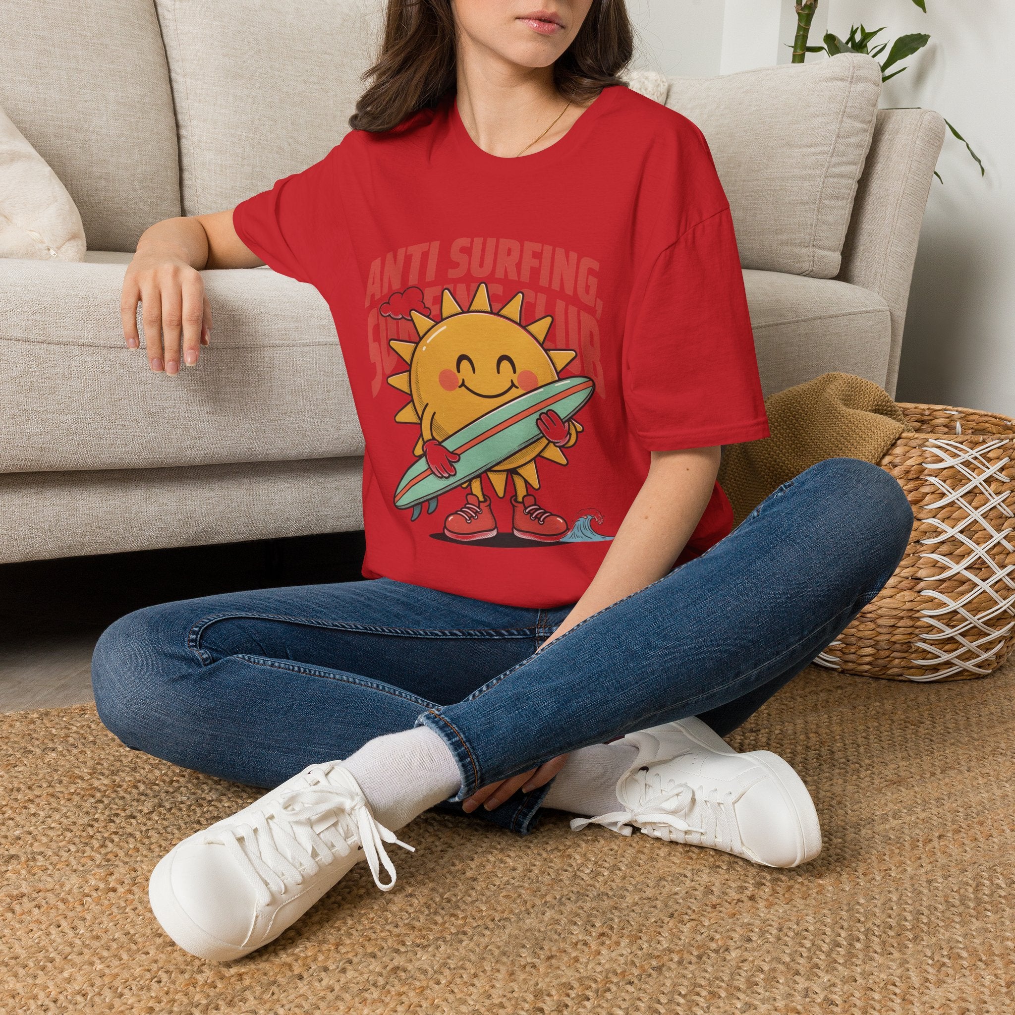 Anti Surfing Sun Club T-Shirt — Funny Retro Surfing Graphic Tee