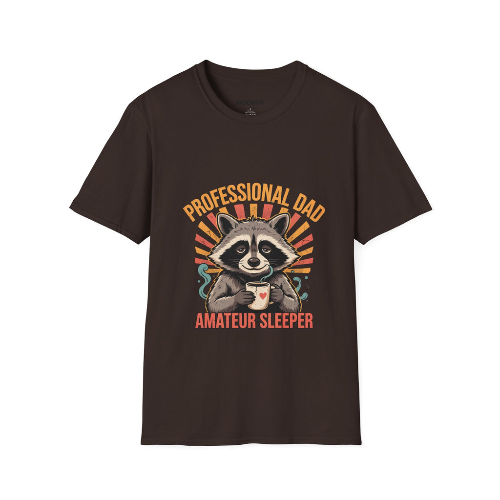 Dad T-Shirt – “Professional Dad, Amateur Sleeper” Cute Raccoon Father’s Day Tee