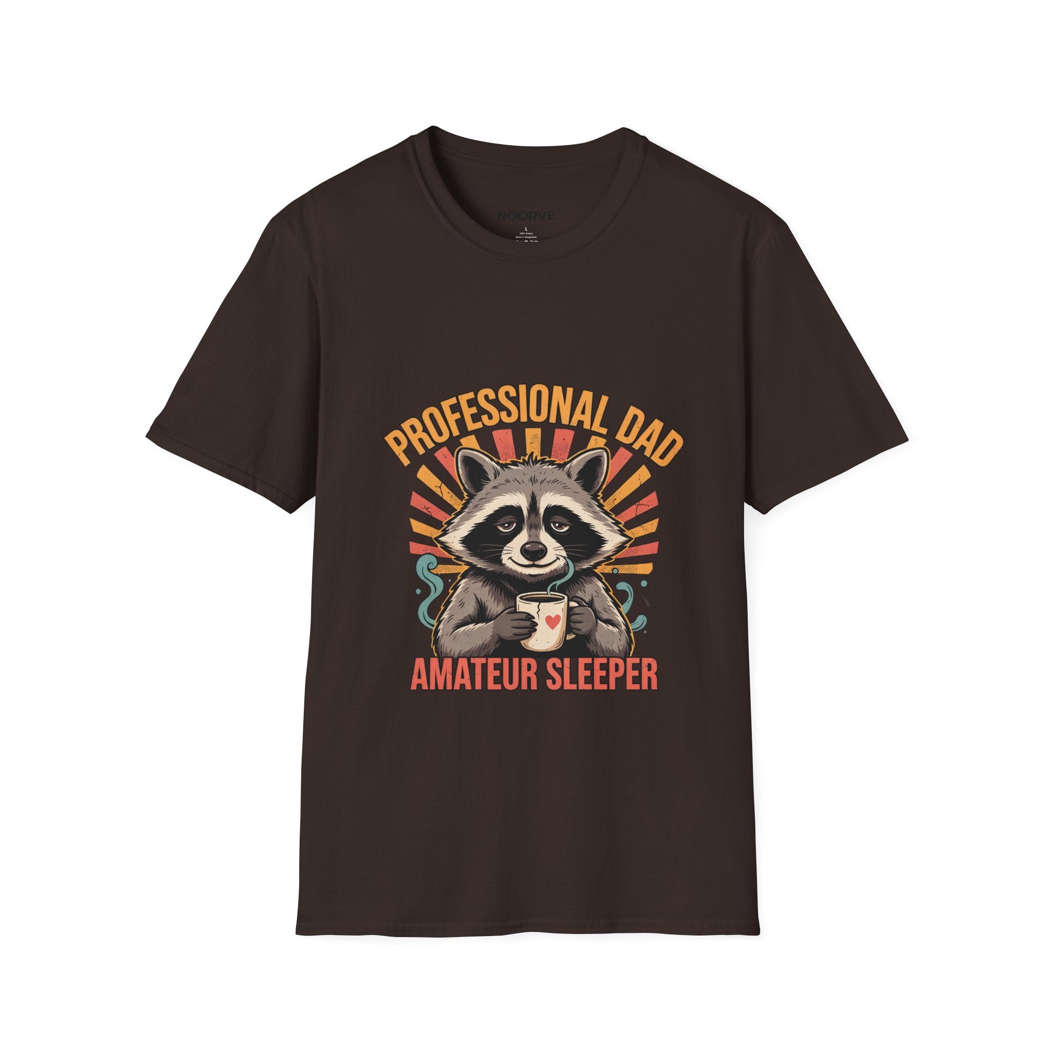 Dad T-Shirt – “Professional Dad, Amateur Sleeper” Cute Raccoon Father’s Day Tee