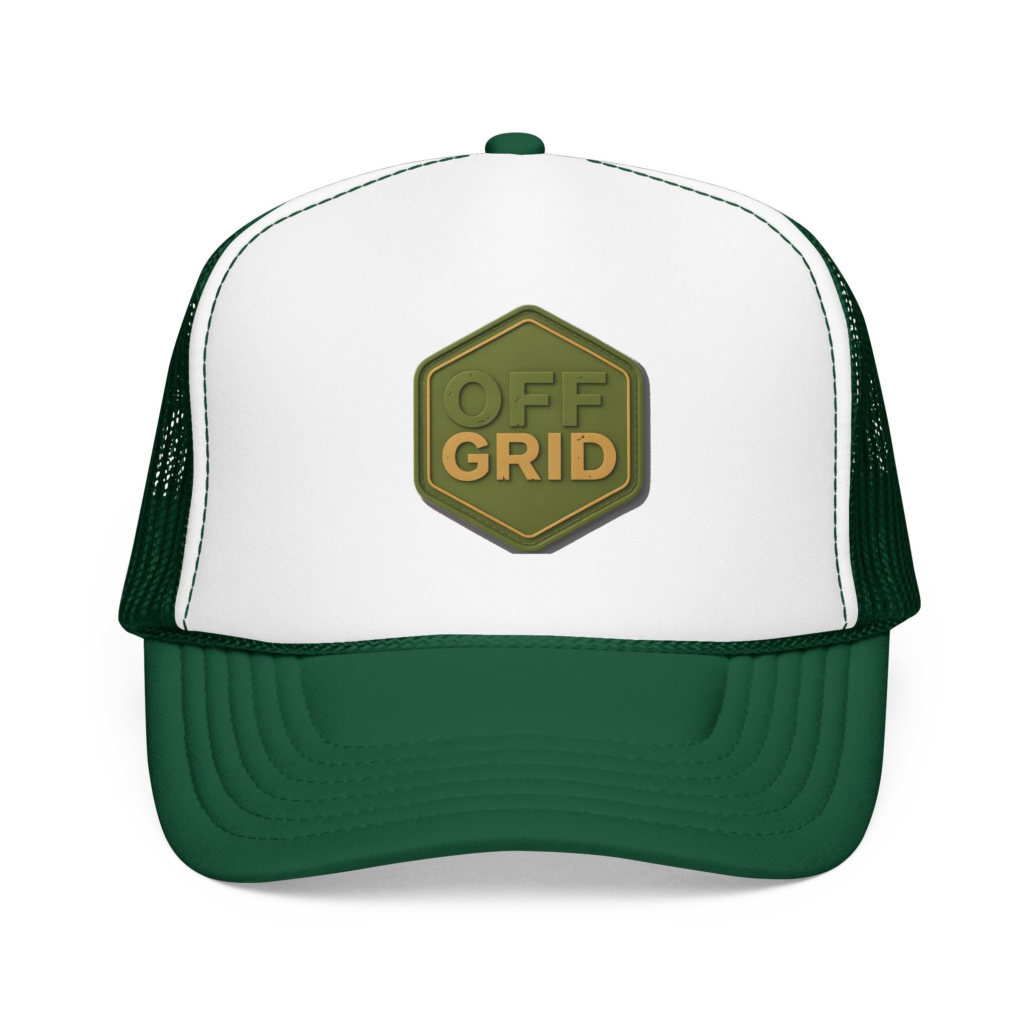 Off Grid Patch Trucker Hat — Military Green Adventure Cap | Noorve | Hats