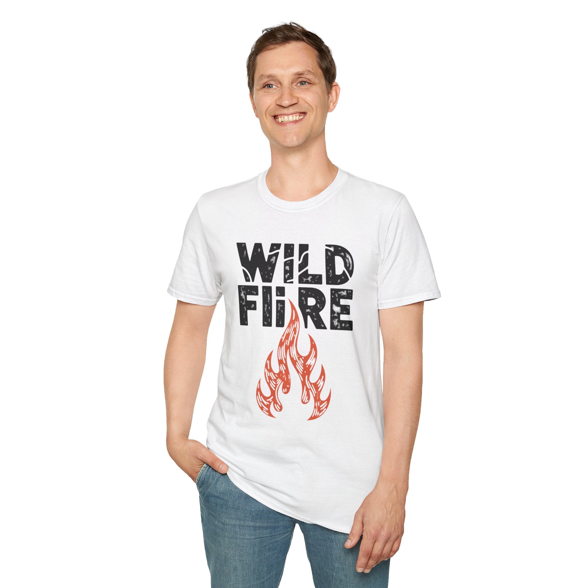 Wild Fire Graphic T‑Shirt — Bold Flame Typography Tee