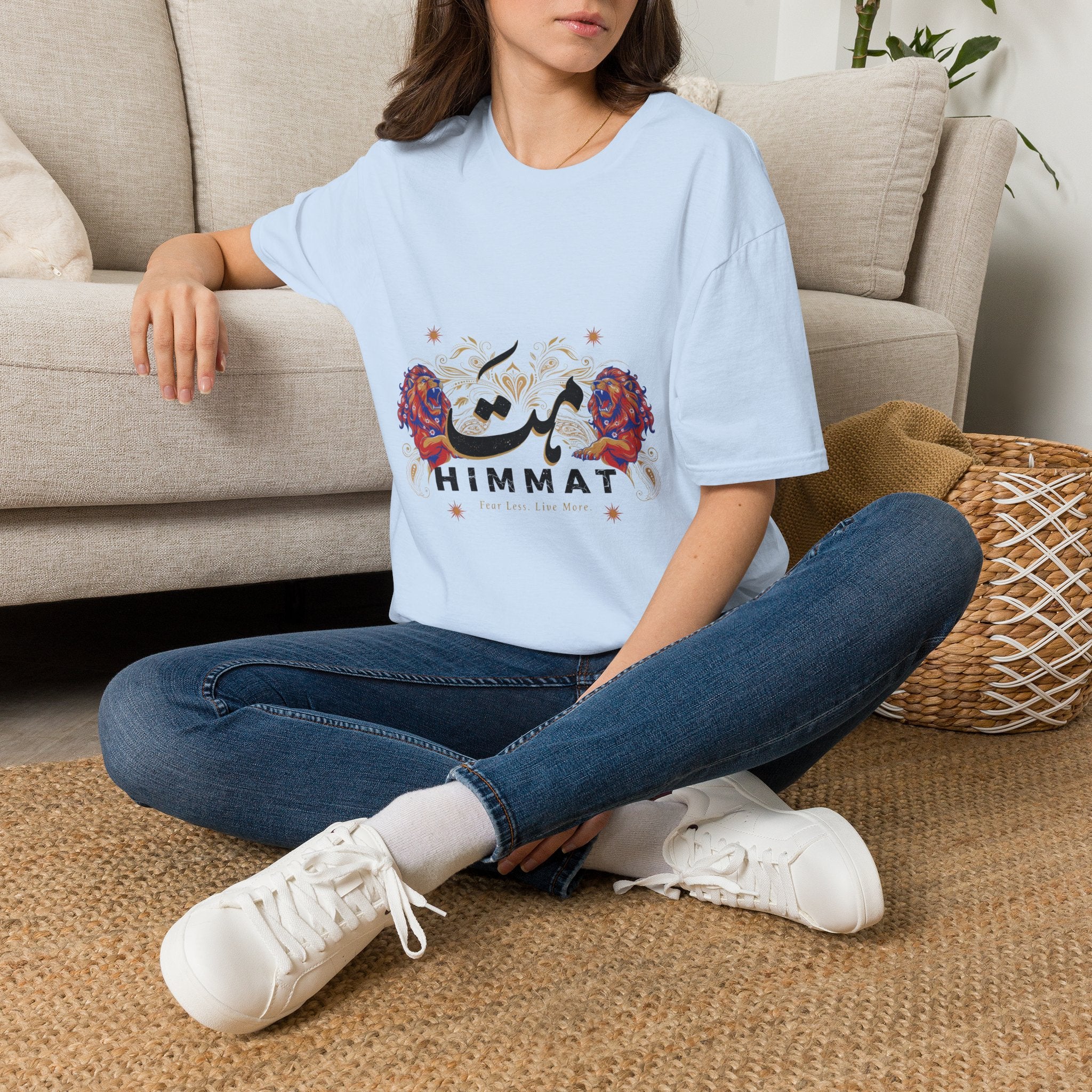Himmat Floral Calligraphy T-Shirt — Inspirational Urdu Design