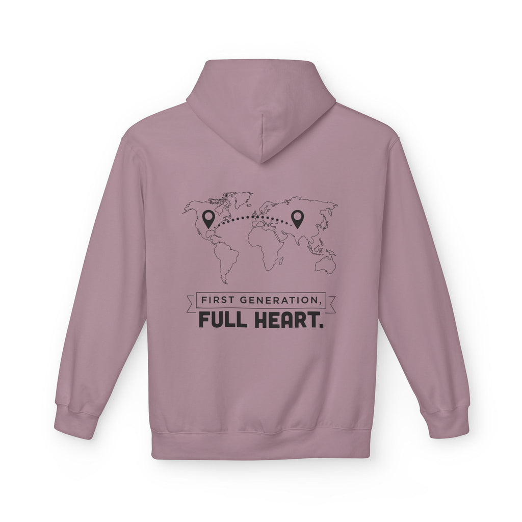 NoCrve 'First Generation, Full Heart' Hoodie — Inspirational Travel Map Pullover