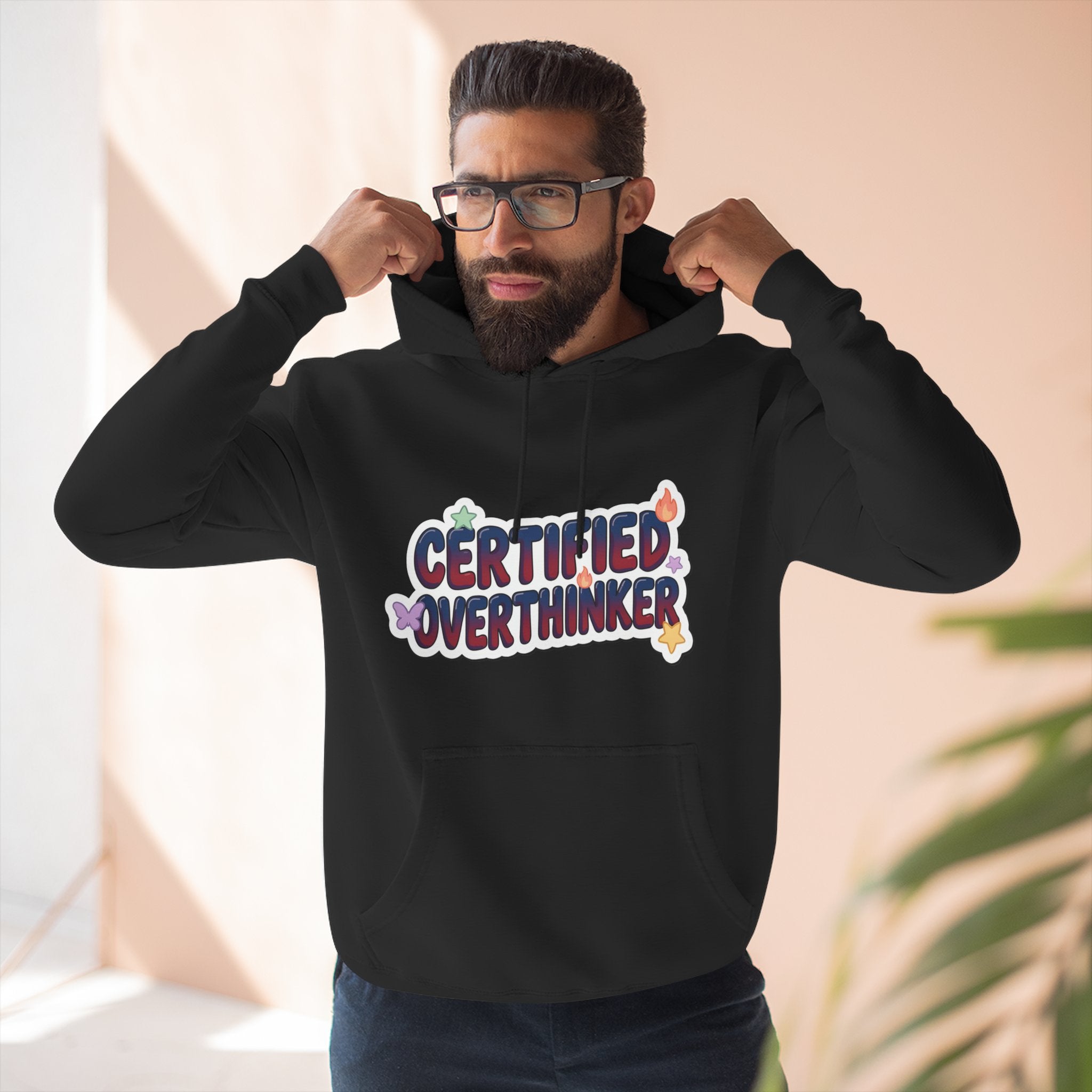 Hoodie — 'Certified Overthinker' & 'Anti Surfing Sun Club' Graphic Pullover | Noorve | Hoodie