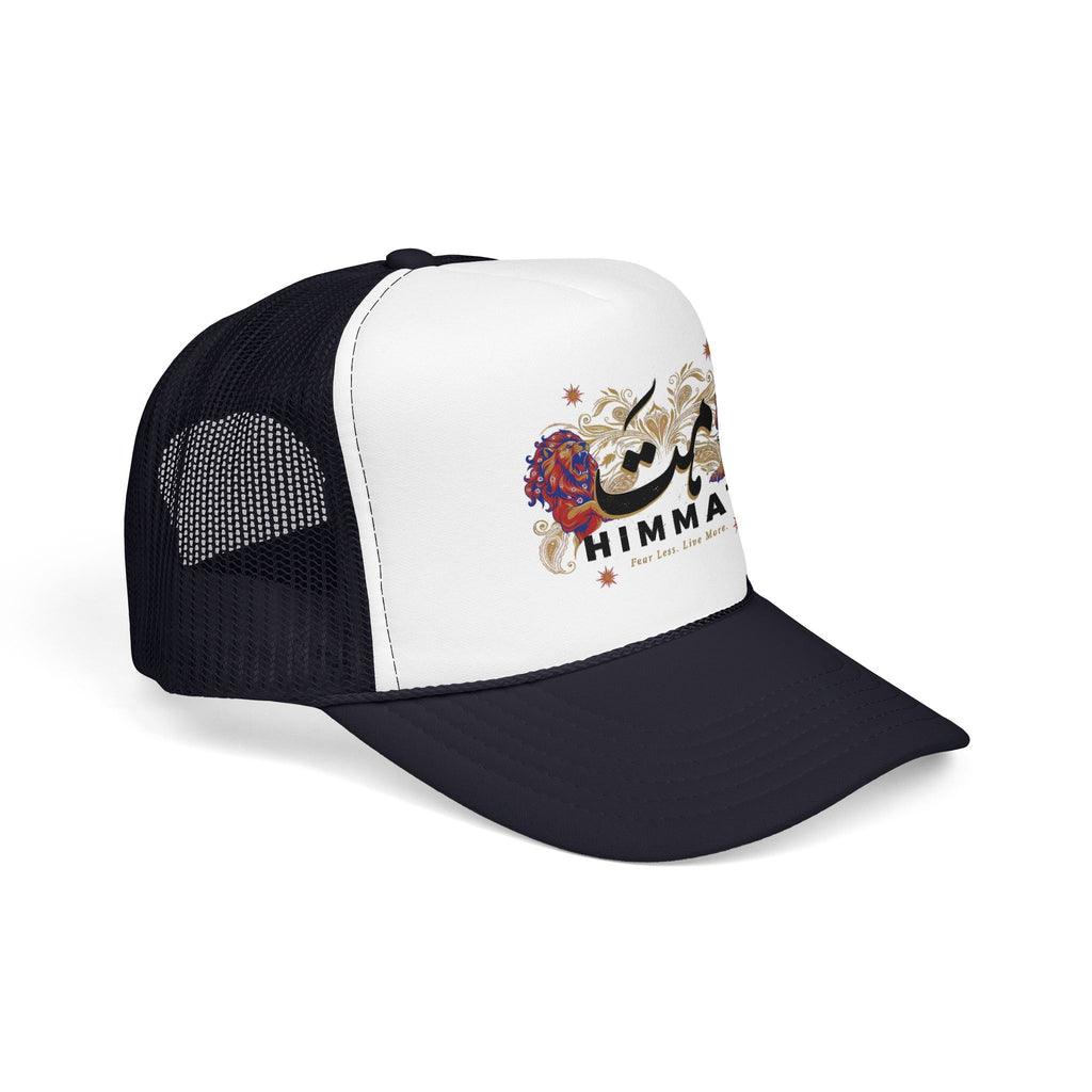 Trucker Hat — Vintage Floral Rose Skull Design (Live Loud, Live More)