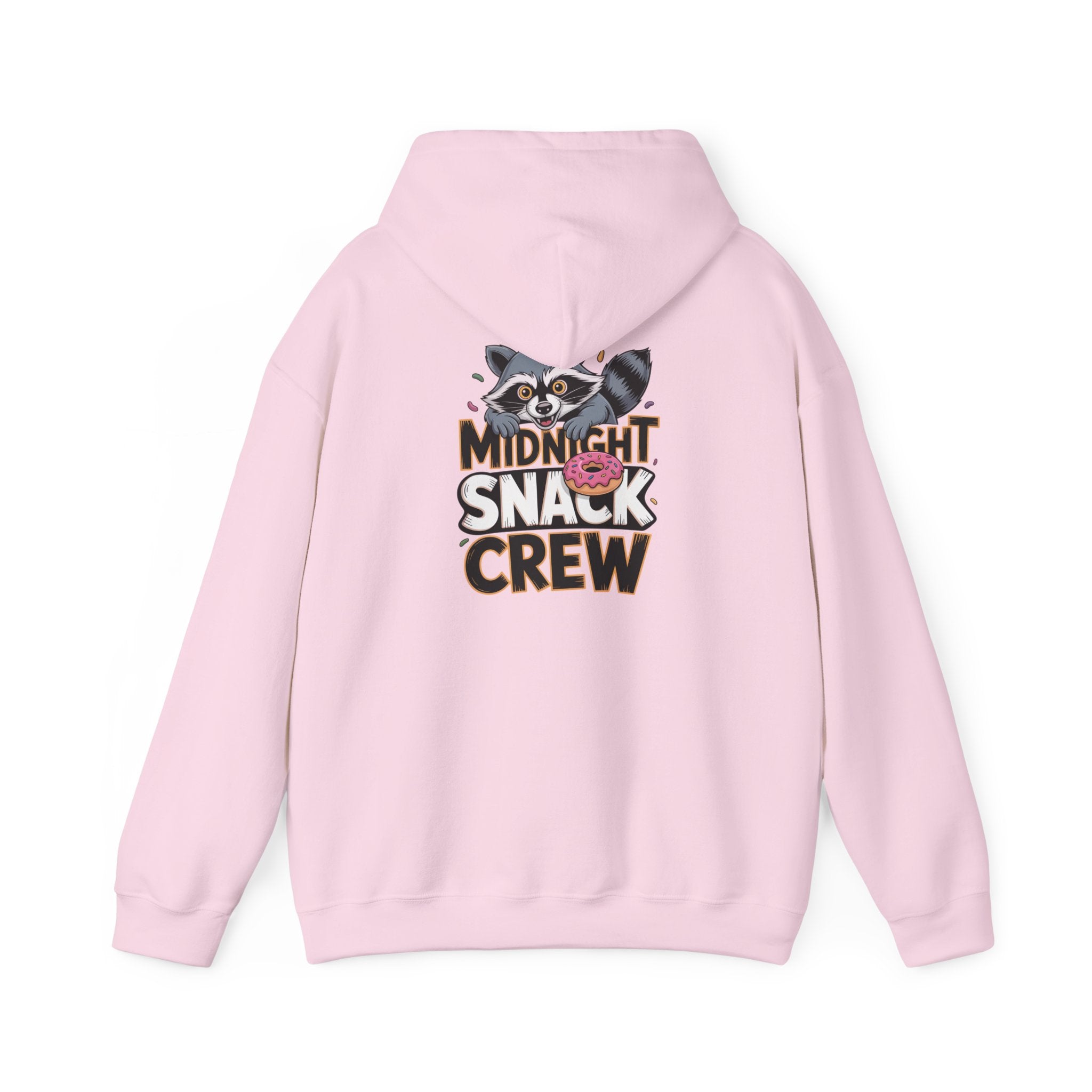 Midnight Snack Crew Hoodie — 'Wake the Sky' Raccoon Graphic Hooded Sweatshirt