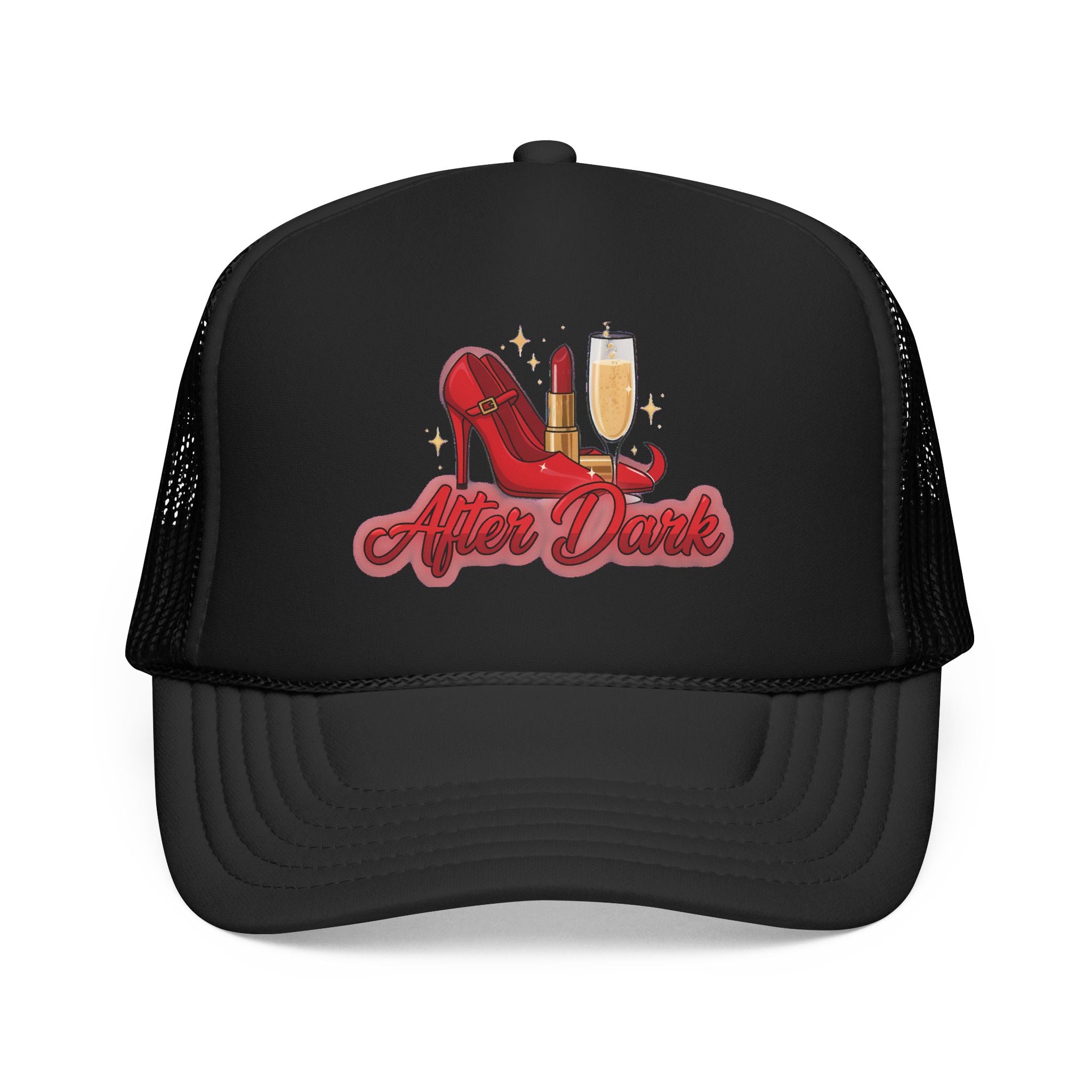After Dark Trucker Hat — Red Heels & Champagne Foam Cap | Noorve | Hats