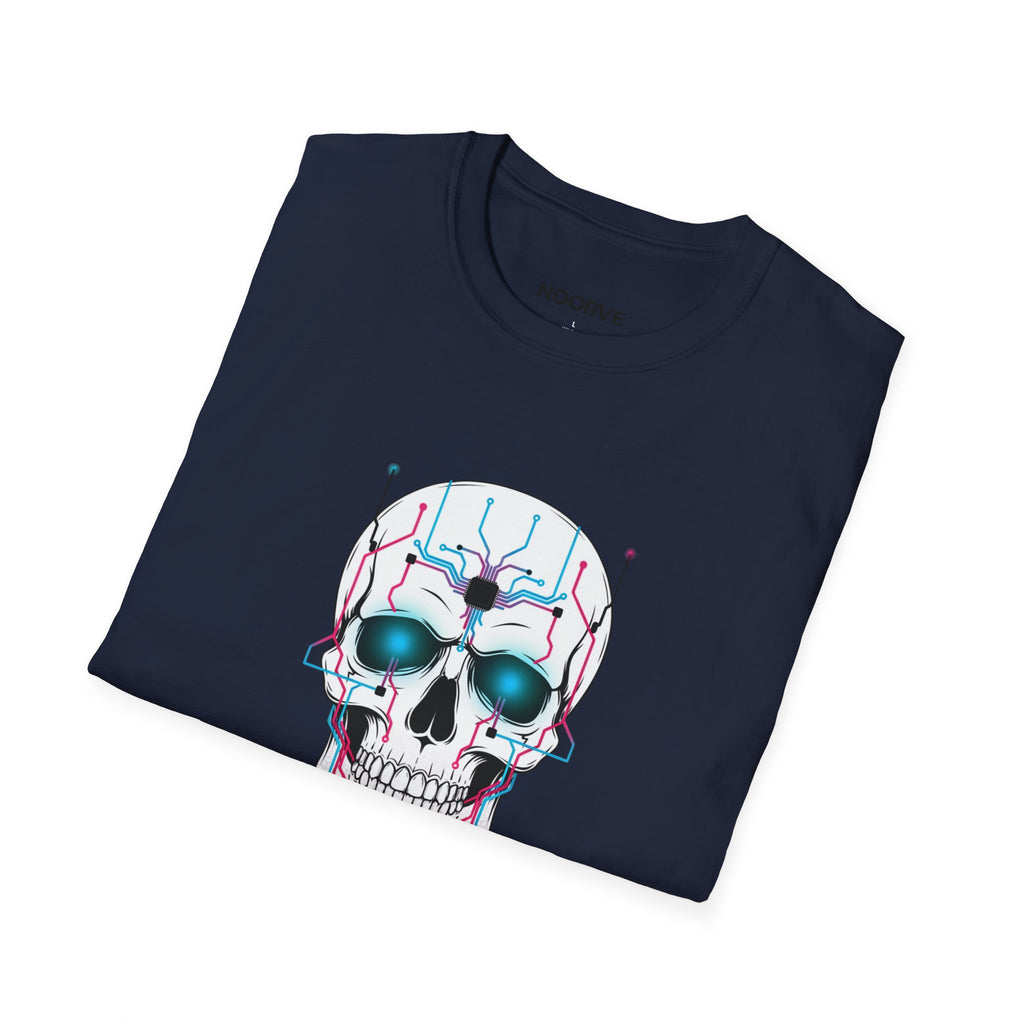 Cyber Skull T‑Shirt — 'Human Powered' Retro Futuristic Graphic Tee