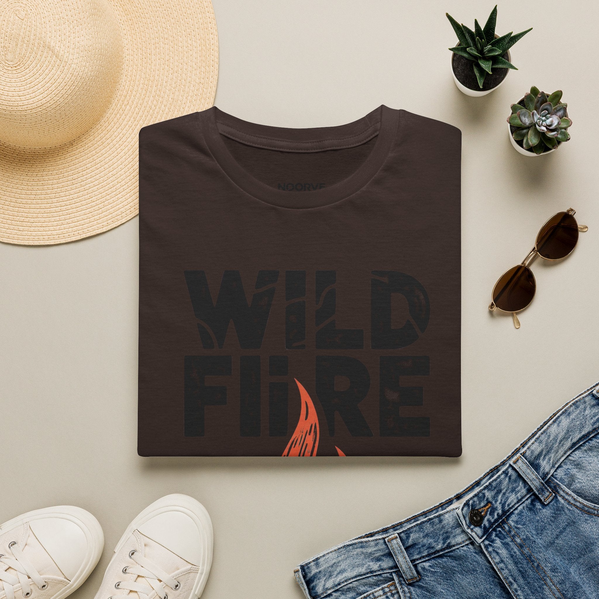 Wild Fire Graphic T‑Shirt — Bold Flame Typography Tee