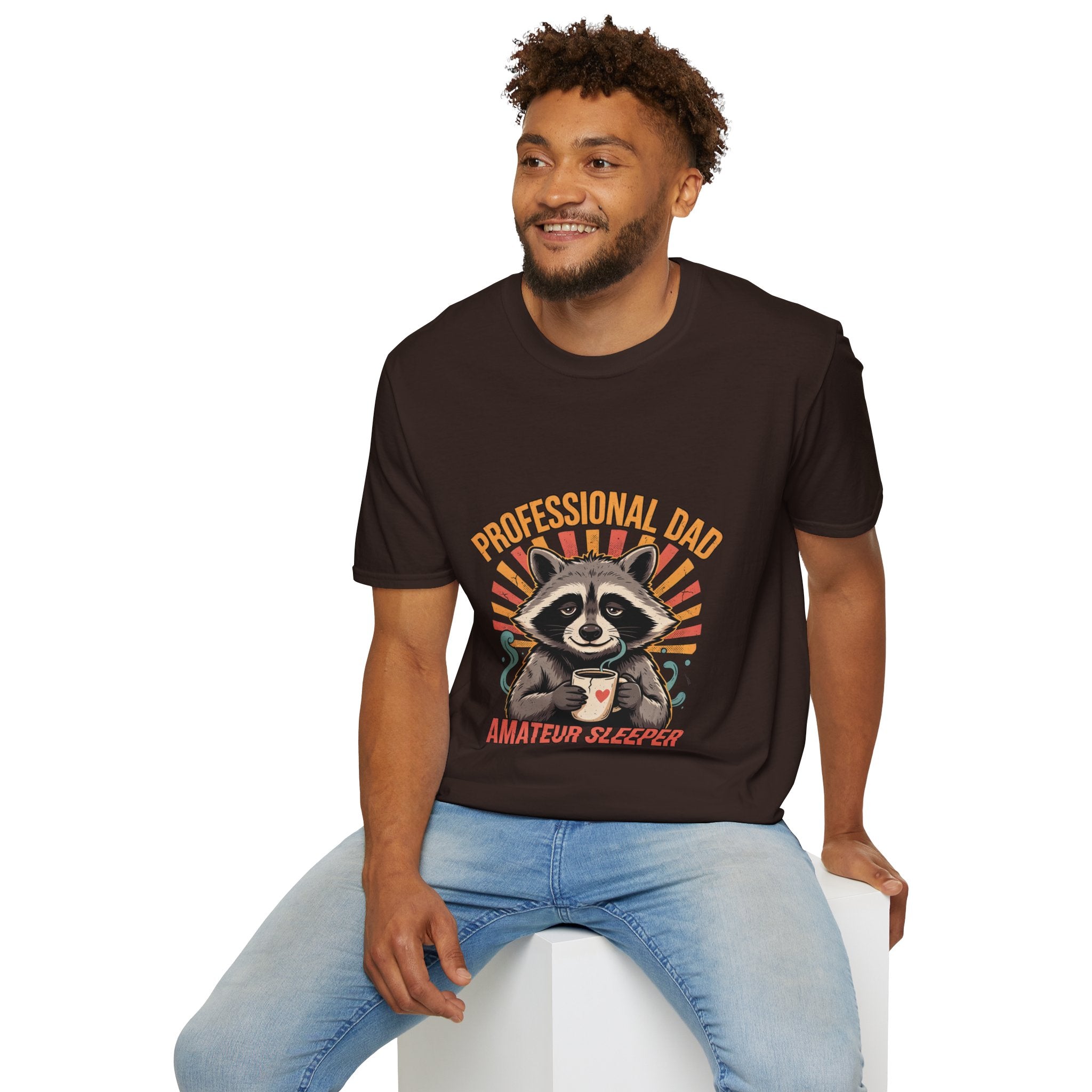 Dad T-Shirt – “Professional Dad, Amateur Sleeper” Cute Raccoon Father’s Day Tee