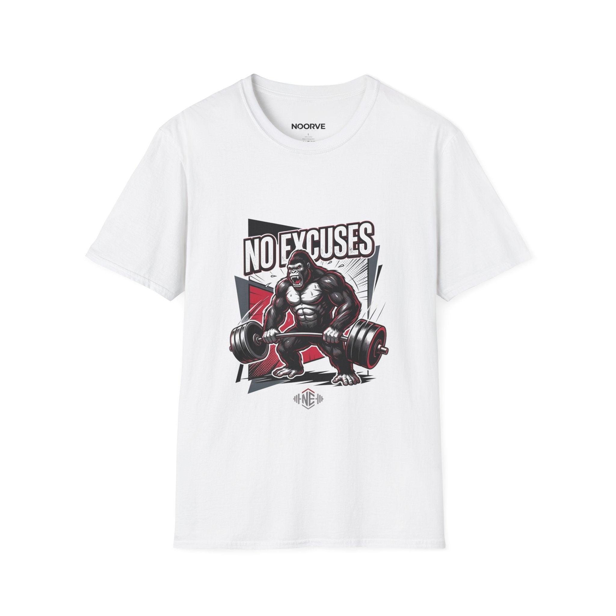 No Excuses T-Shirt — Motivational Gym Gorilla Fitness Tee | Noorve | T-Shirt