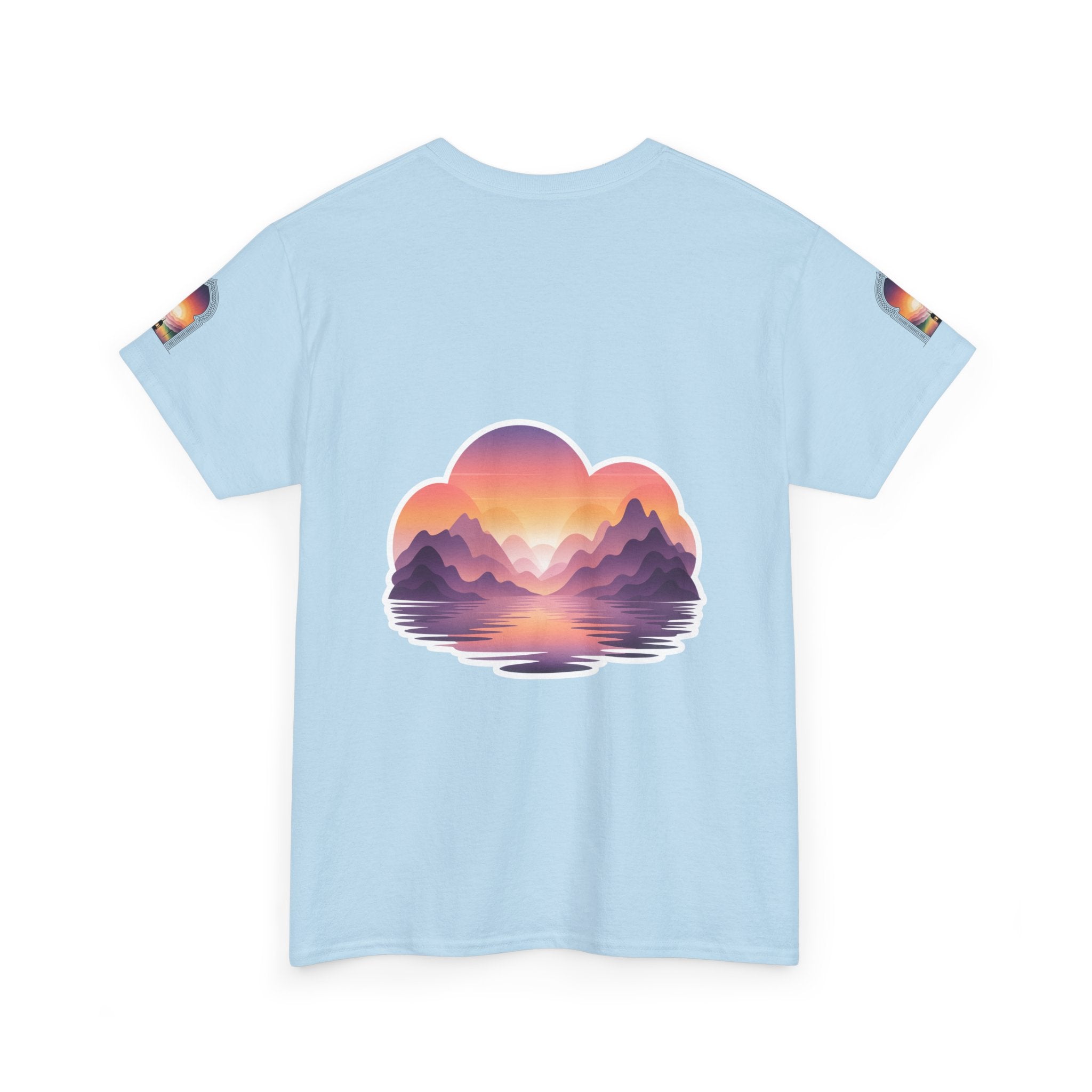 Sunset Mountain Landscape Tee - Retro Nature Graphic T-Shirt