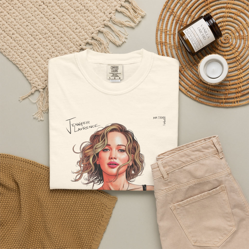 La Vie Est Belle Graphic T-Shirt — Feminine Portrait & Floral Back Print