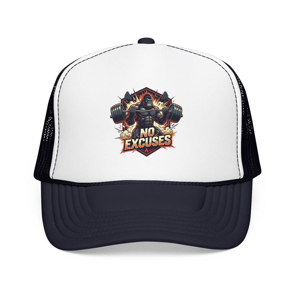 Trucker Hat — 'No Excuses' Gym Skull Design | Noorve | Hats