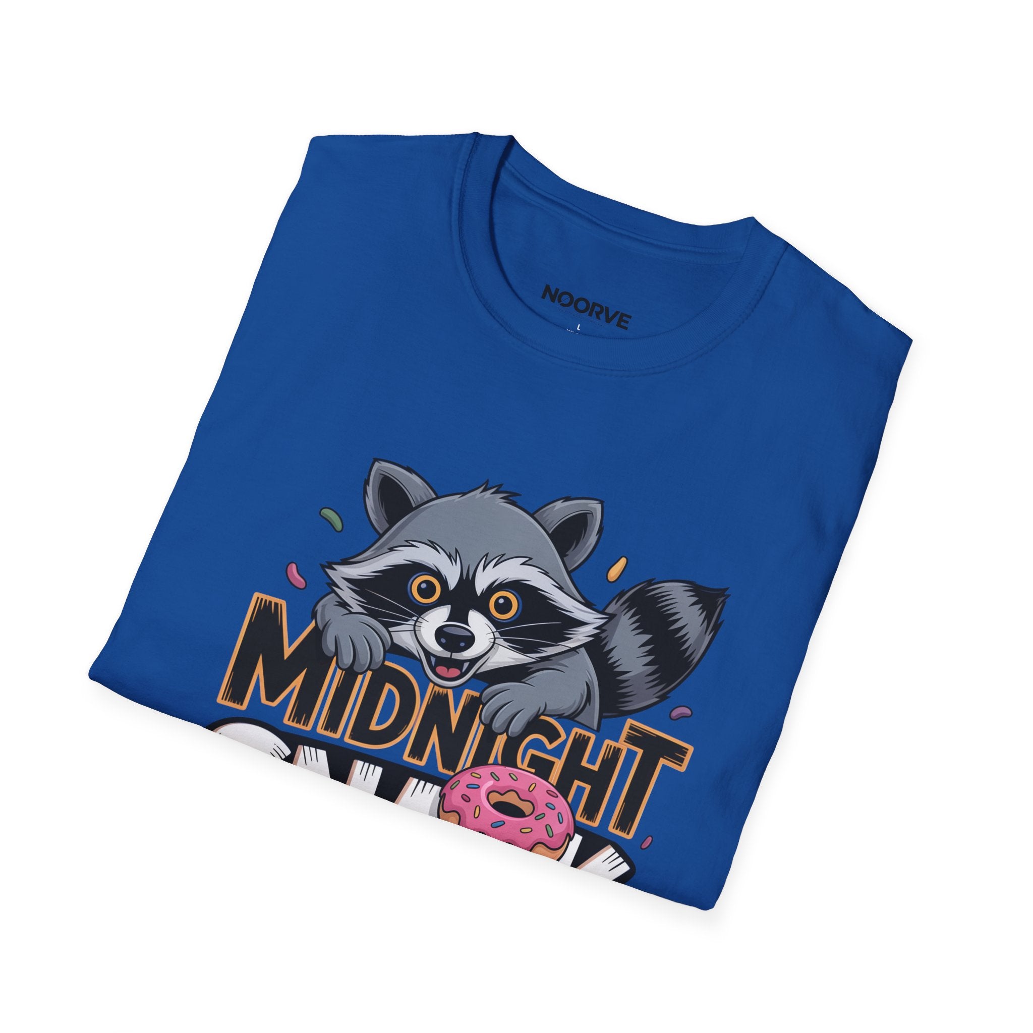 Midnight Snack Crew T-Shirt — Cute Raccoon Donut Tee
