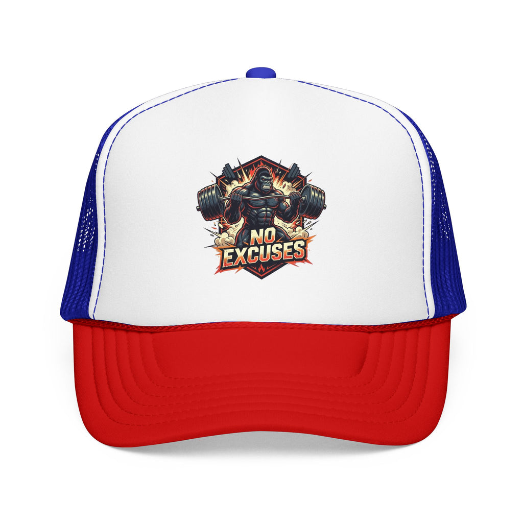 Trucker Hat — 'No Excuses' Gym Skull Design | Noorve | Hats